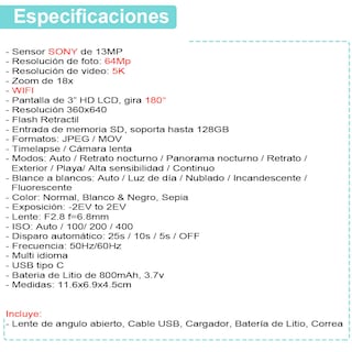 Foto 7 | Cámara Digital Dsrl Vak 3500 Lcd 3' 24mp App Lentes Intercambiables