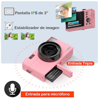 Foto 3 | Cámara Digital Vak Cdr1 Lcd 3" 24mp Video Efectos Pc