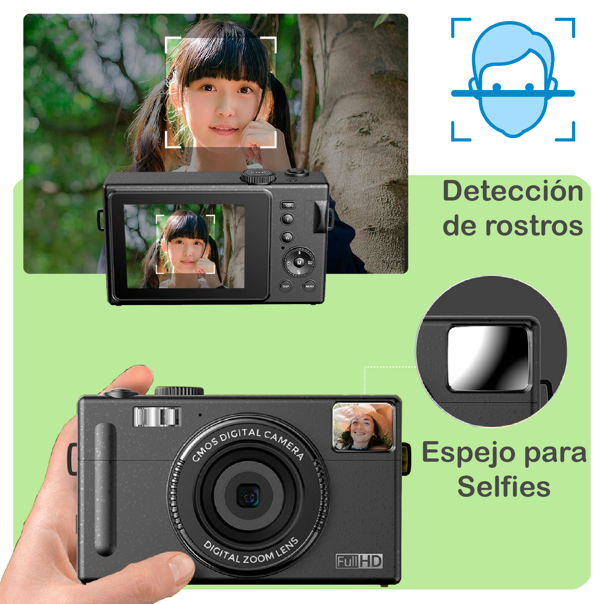 Foto 5 pulgar | Cámara Digital Vak Cdr1 Lcd 3' 24mp Video Efectos Pc