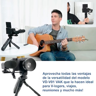 Foto 4 | Camara Digital Vak P01 Lcd 3' 48mp 4k Tripie Control Microfono