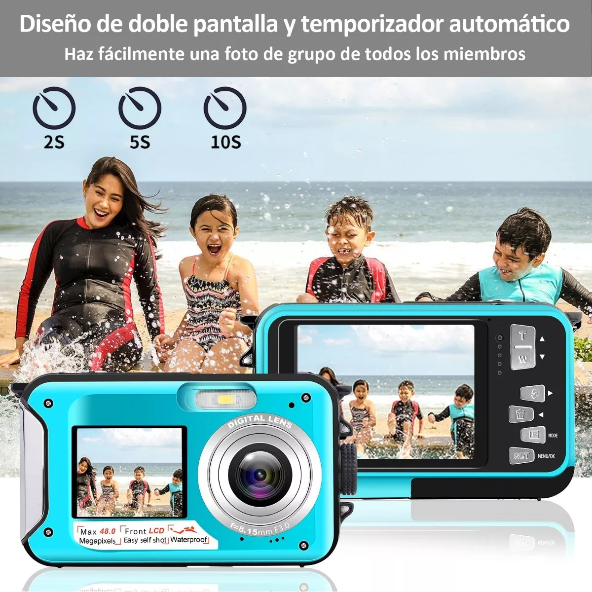 Foto 5 pulgar | Cámara Digital Submarina Eo Safe Imports ESI-10698 Azul Full HD 2.7k 48mp