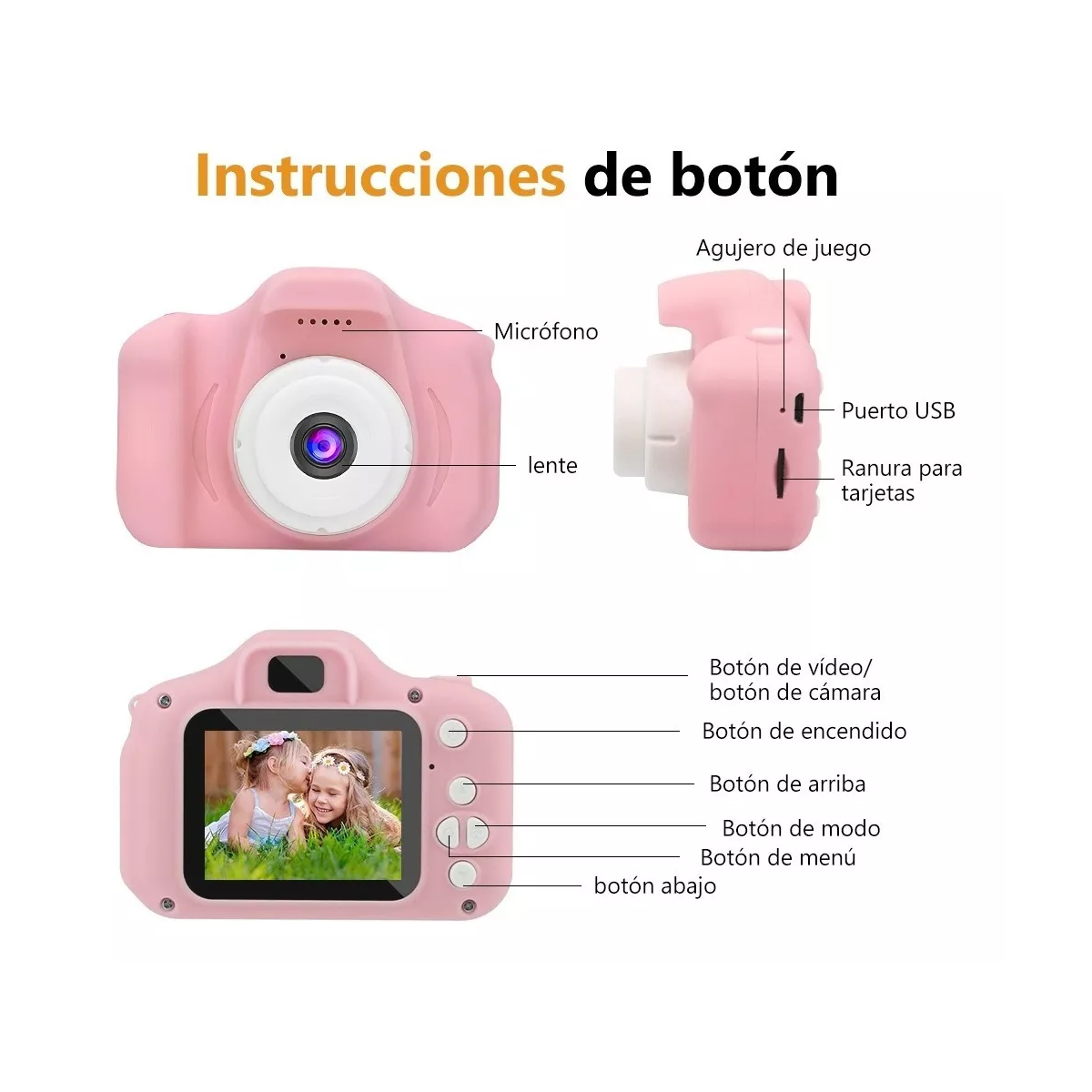 Foto 5 pulgar | Cámara Digital C/tarjeta Sd Eo Safe Imports Esi-10693 Rosa para Niños