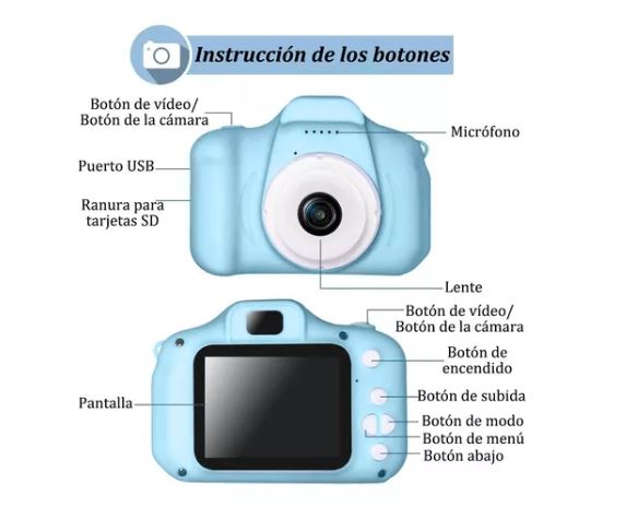 Foto 4 pulgar | Cámara Digital Infantil de Uso Rudo Hd 1080p Azul