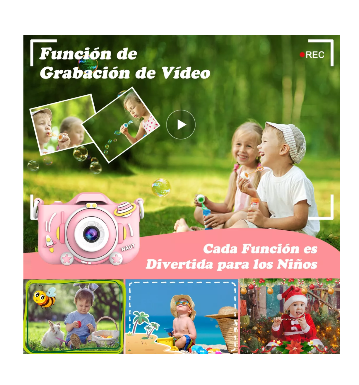 Foto 3 pulgar | Cámara Digital Infantil Belug HD 1080P Rosa