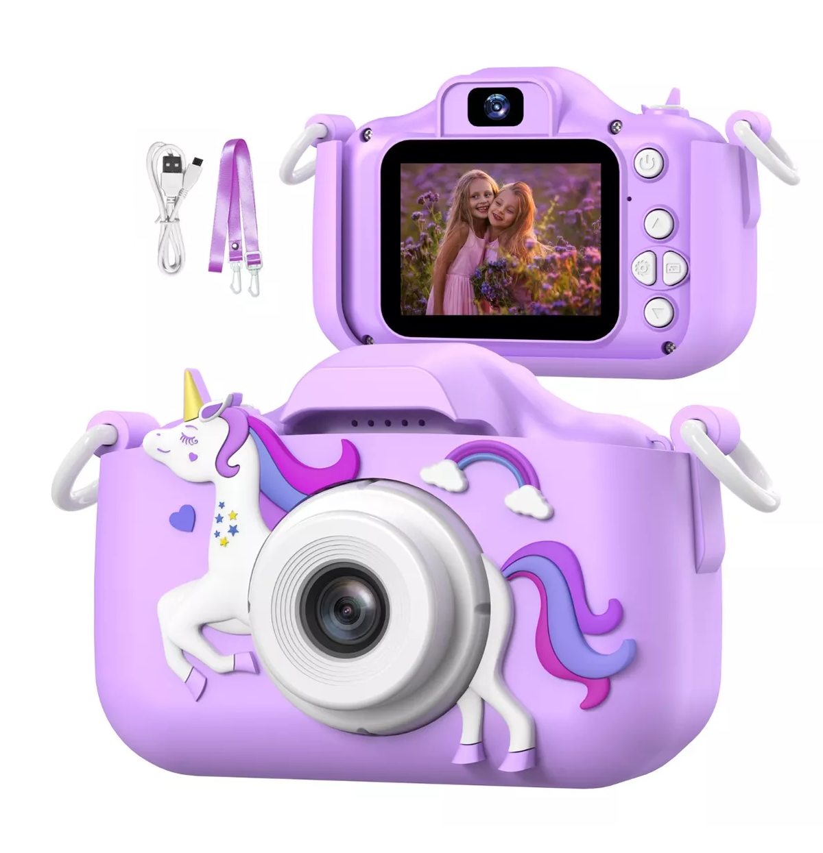 Foto 4 | Cámara Digital para Niños Belug HD 1080p Doble Lente 32 GB Morada