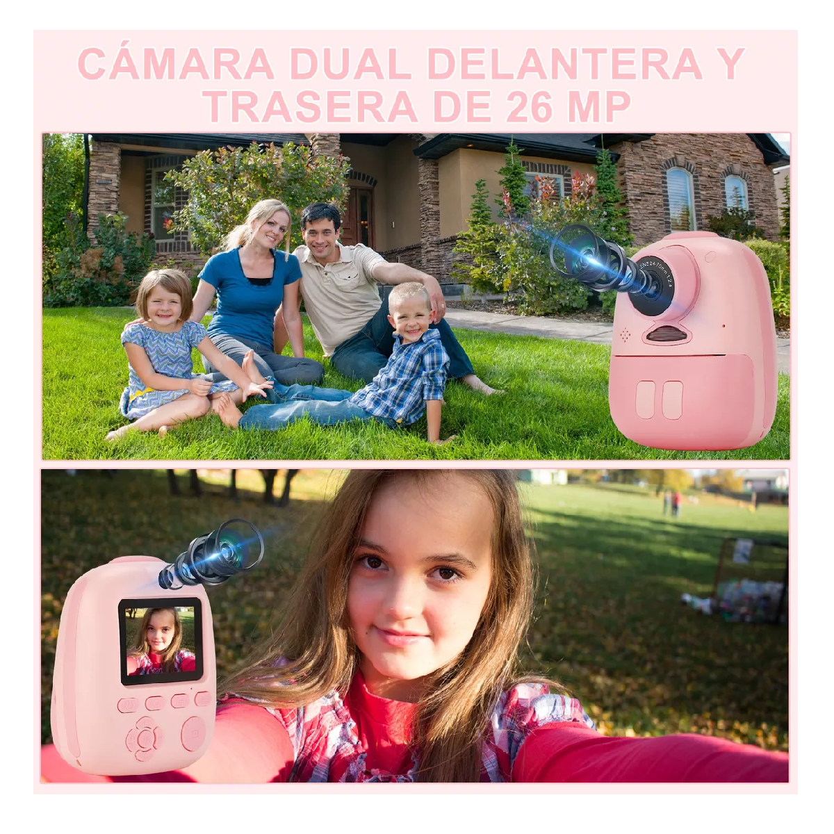 Foto 5 pulgar | Cámara Digital Hd con Fotos Imprimibles Tarjeta 32gb Rosa