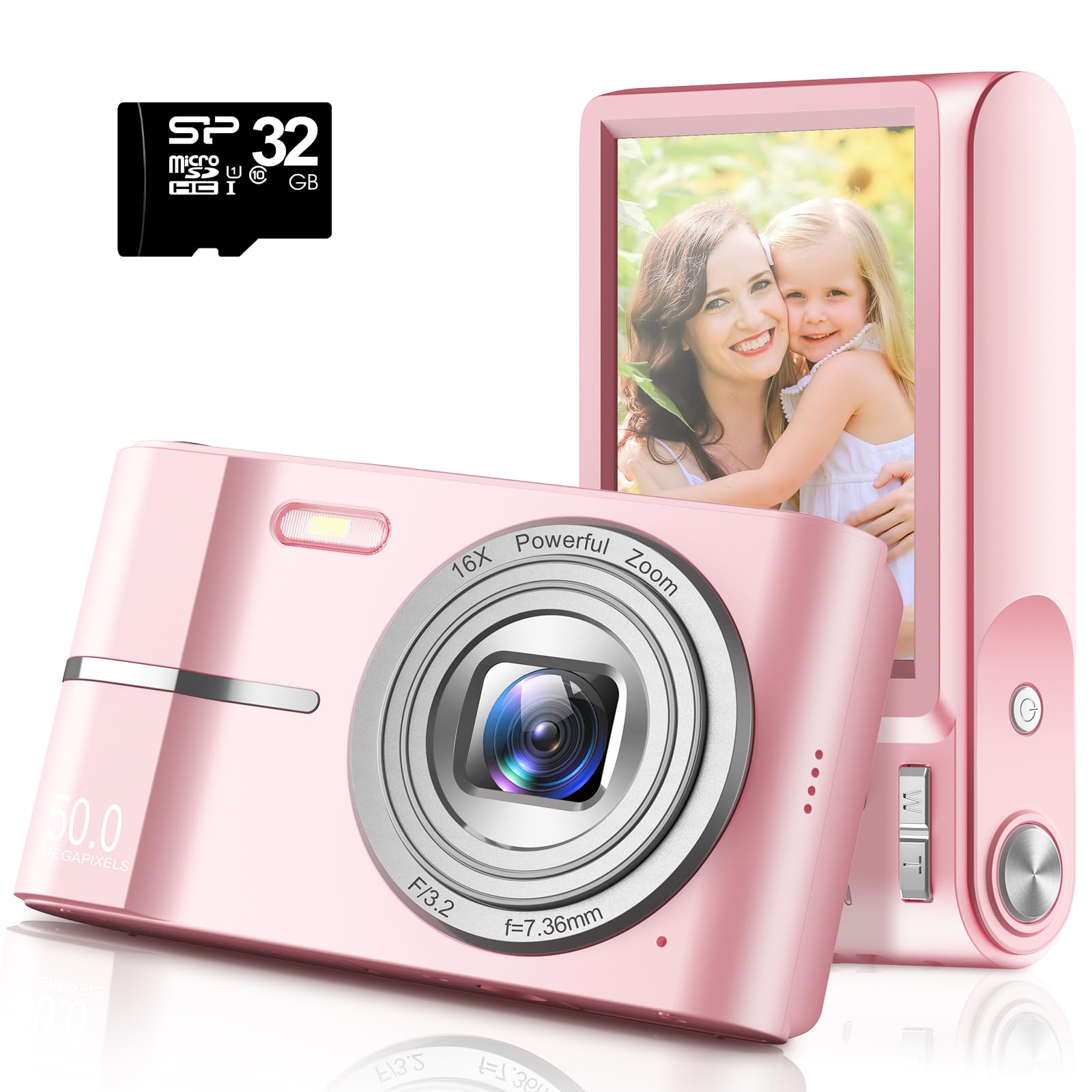 Cámara Digital Qumcou Upgrade 50mp Fhd 1080p 16x Zoom Rosa - Venta Internacional. $770