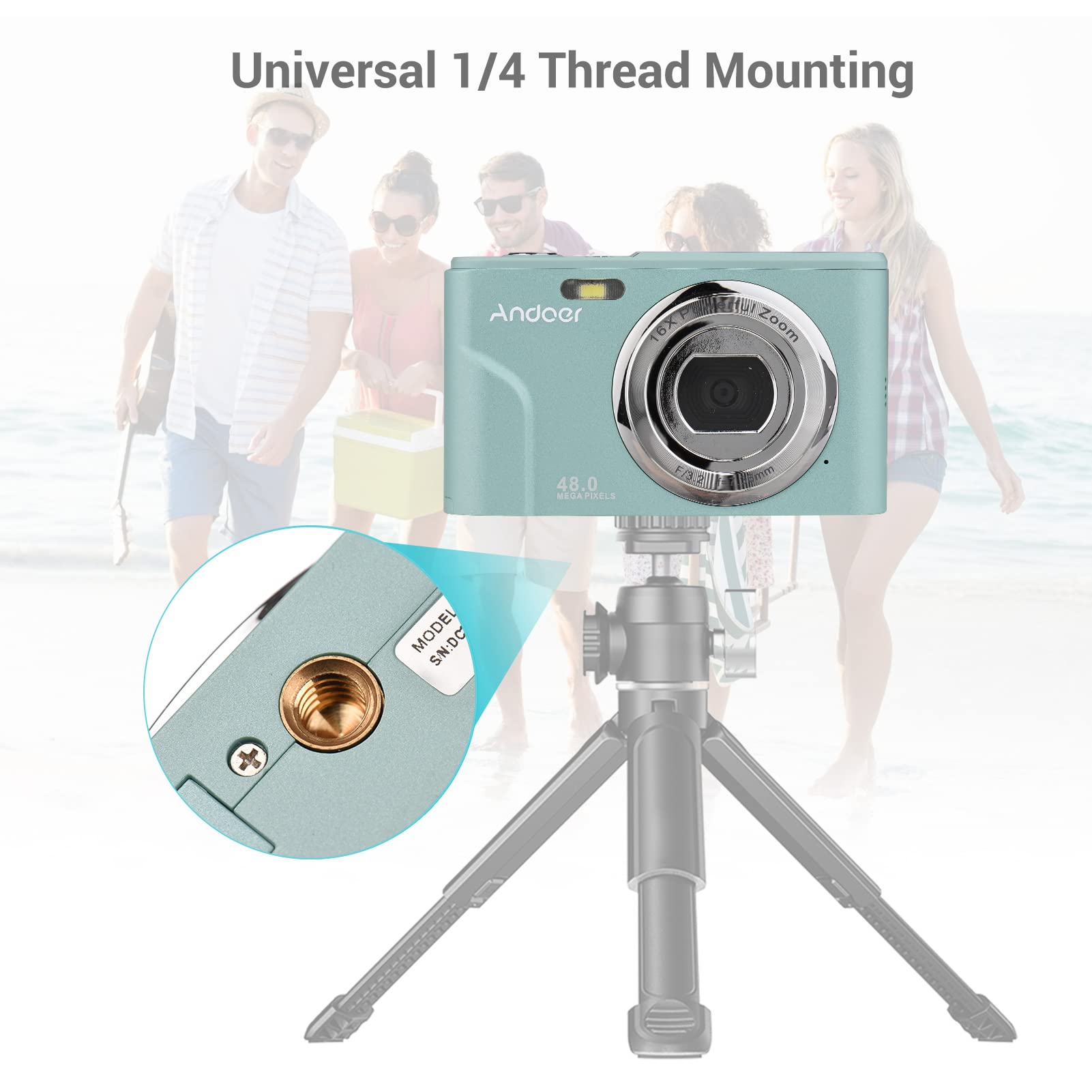 Foto 6 | Cámara Digital Andoer Portable 48mp 1080p Pantalla Ips De 2.4 Pulgadas - Venta Internacional.
