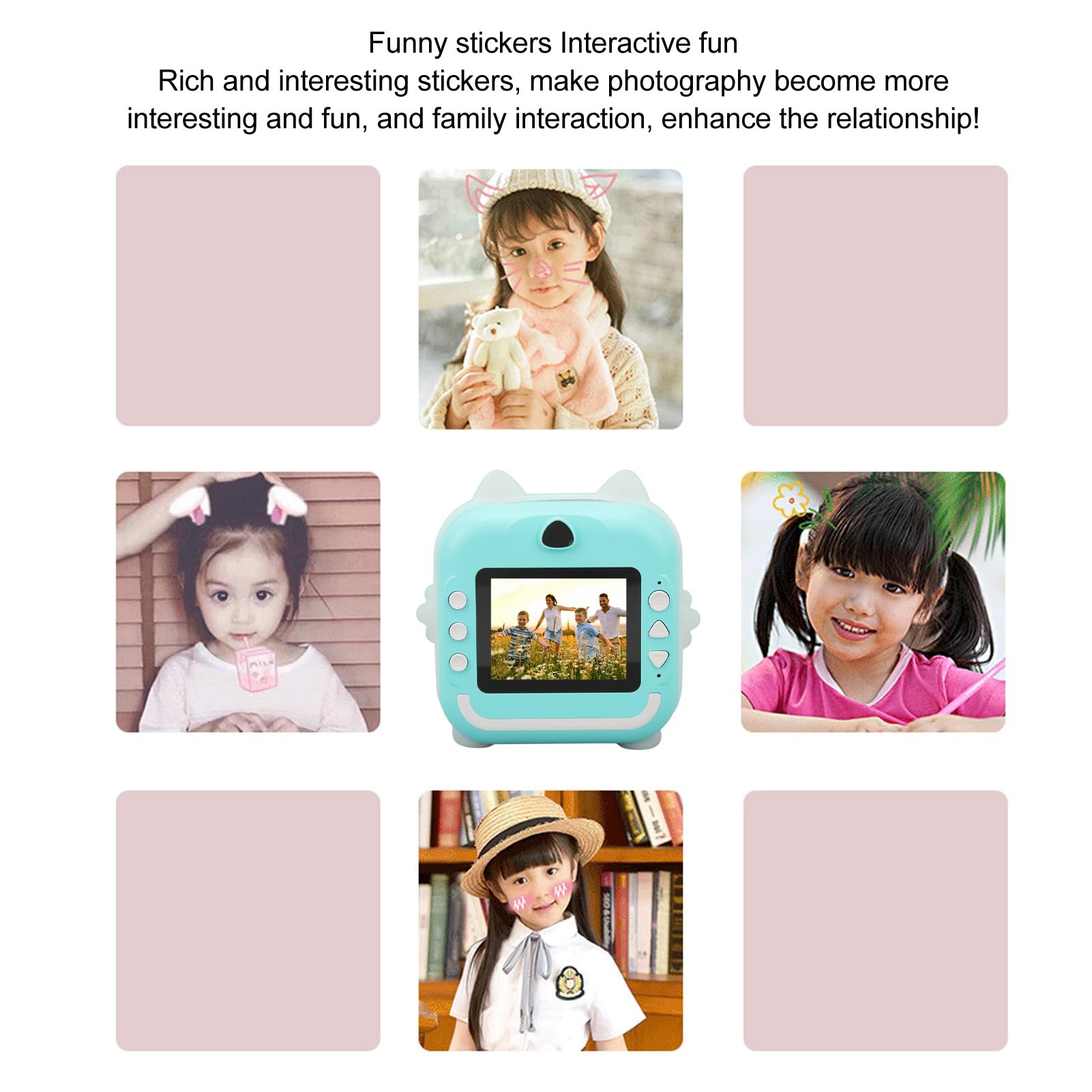 Foto 6 | Cámara Infantil Con Estampado Bonito, 24 Mp, Zoom Múltiple, Smart Kids, Azul - Venta Internacional.