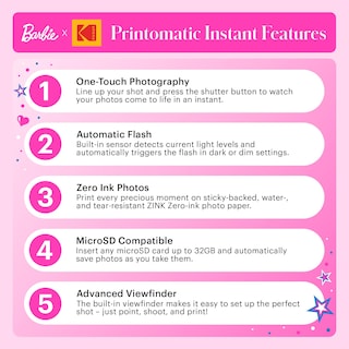 Foto 6 | Cámara Digital Kodak Printomatic Barbie De 5 Mp Con Fotografía De 2 X 3 Pulgadas - Venta Internacional.