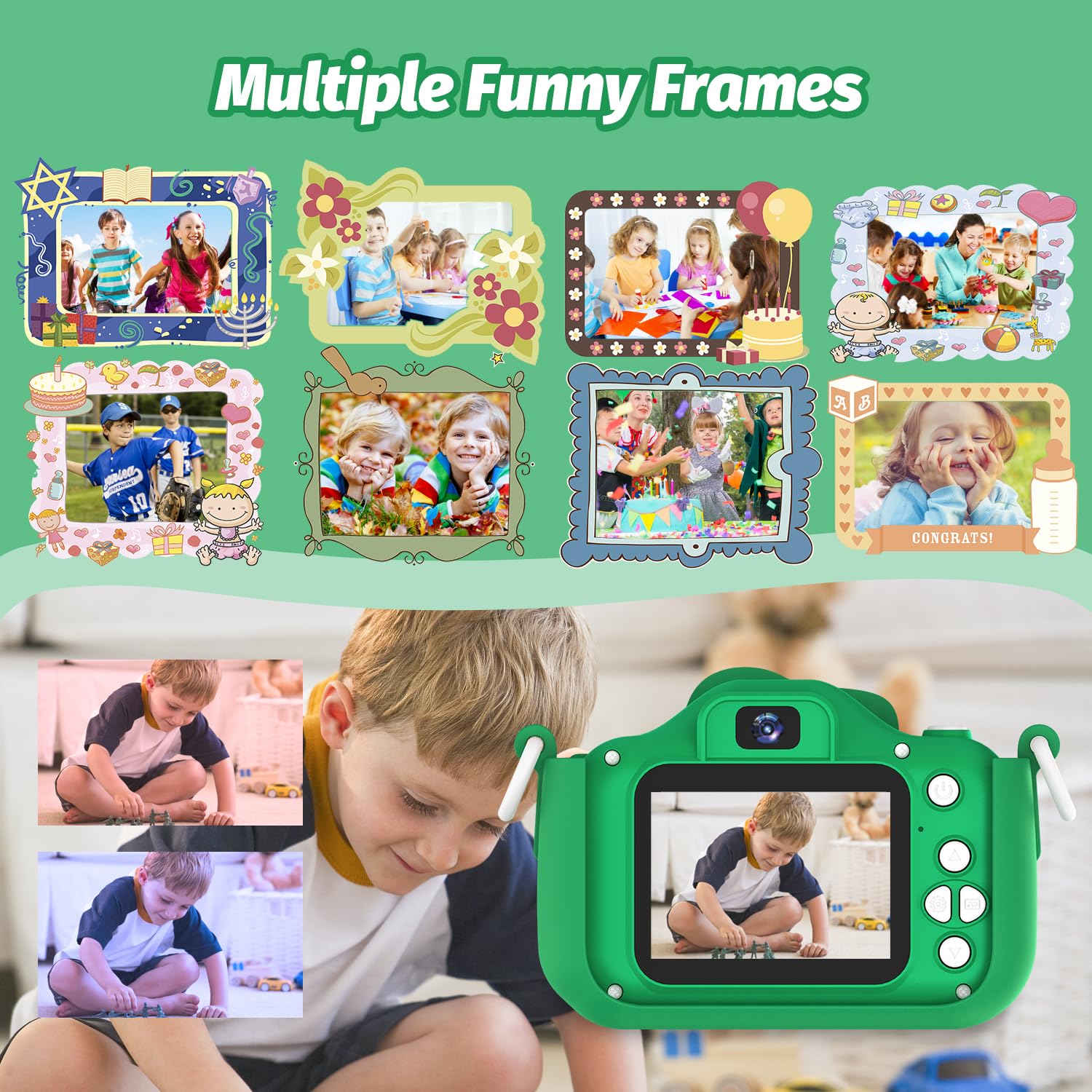 Foto 6 pulgar | Cámara Infantil Outuvas Dinosaur 12mp 1080p Hd 32gb Verde 3-12y - Venta Internacional.