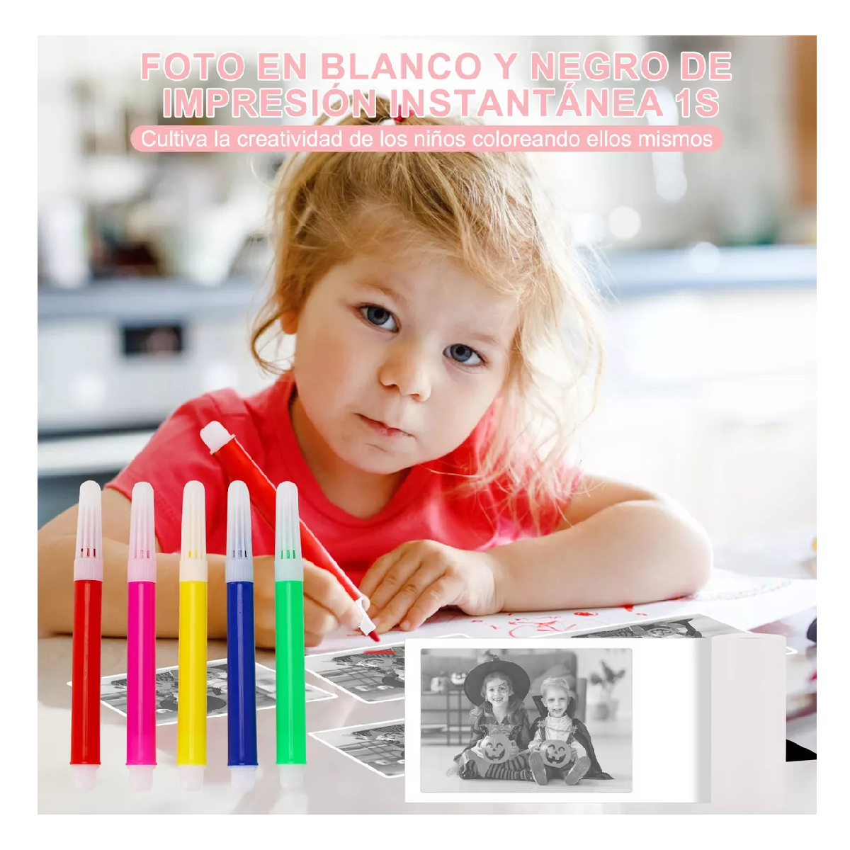 Foto 4 pulgar | Cámara Digital Hd Lab.g Para Niños Fotos Imprimibles Tarjeta 32gb Rosa