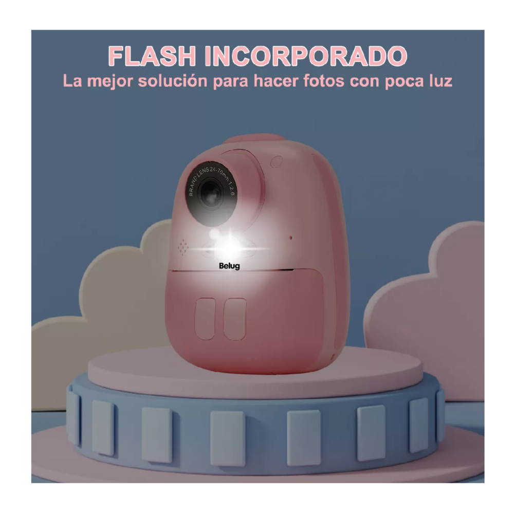 Foto 3 pulgar | Cámara Digital Hd Para Niños Fotos Imprimibles Tarjeta 32gb Belug Rosa