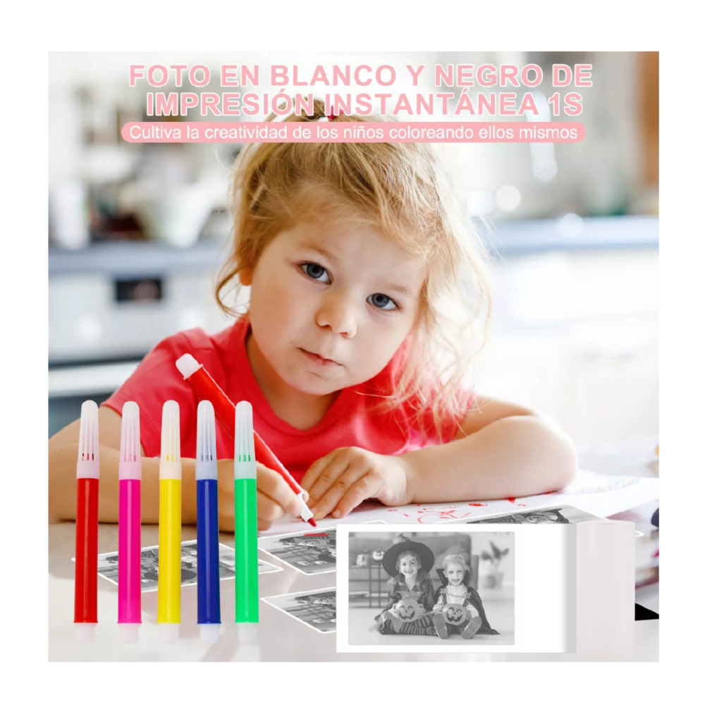 Foto 4 pulgar | Cámara Digital Hd Para Niños Fotos Imprimibles Tarjeta 32gb Belug Rosa