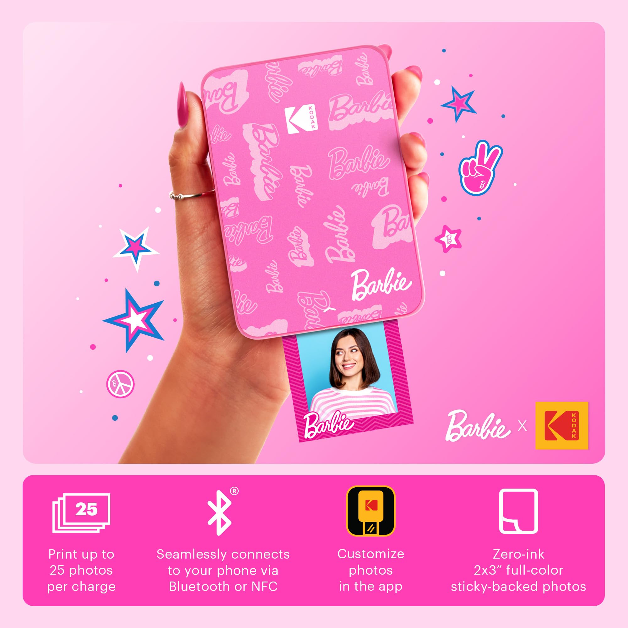 Foto 3 pulgar | Impresora Fotográfica Kodak X Barbie Step Slim Wireless + Bundle - Venta Internacional.