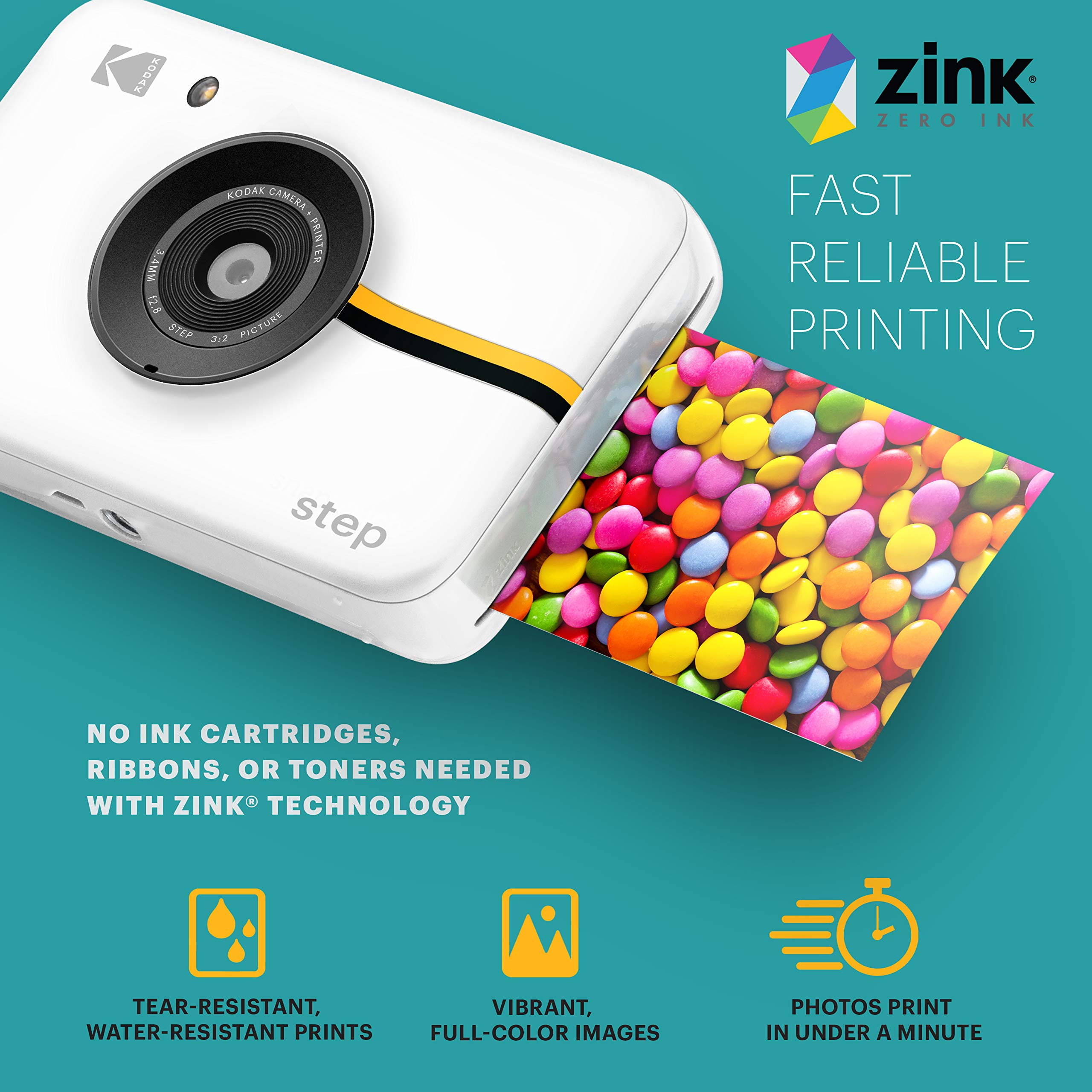 Foto 6 | Cámara Instantánea Kodak Step Con Sensor De Imagen De 10 Mp, Color Blanco - Venta Internacional.