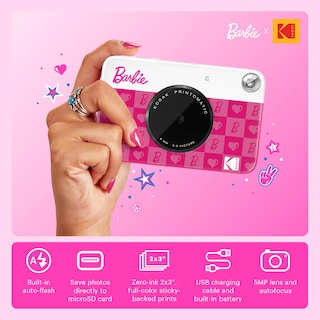 Foto 2 | Cámara Digital Kodak X Barbie Printomatic De 5 Mp Con Papel Zincado - Venta Internacional.