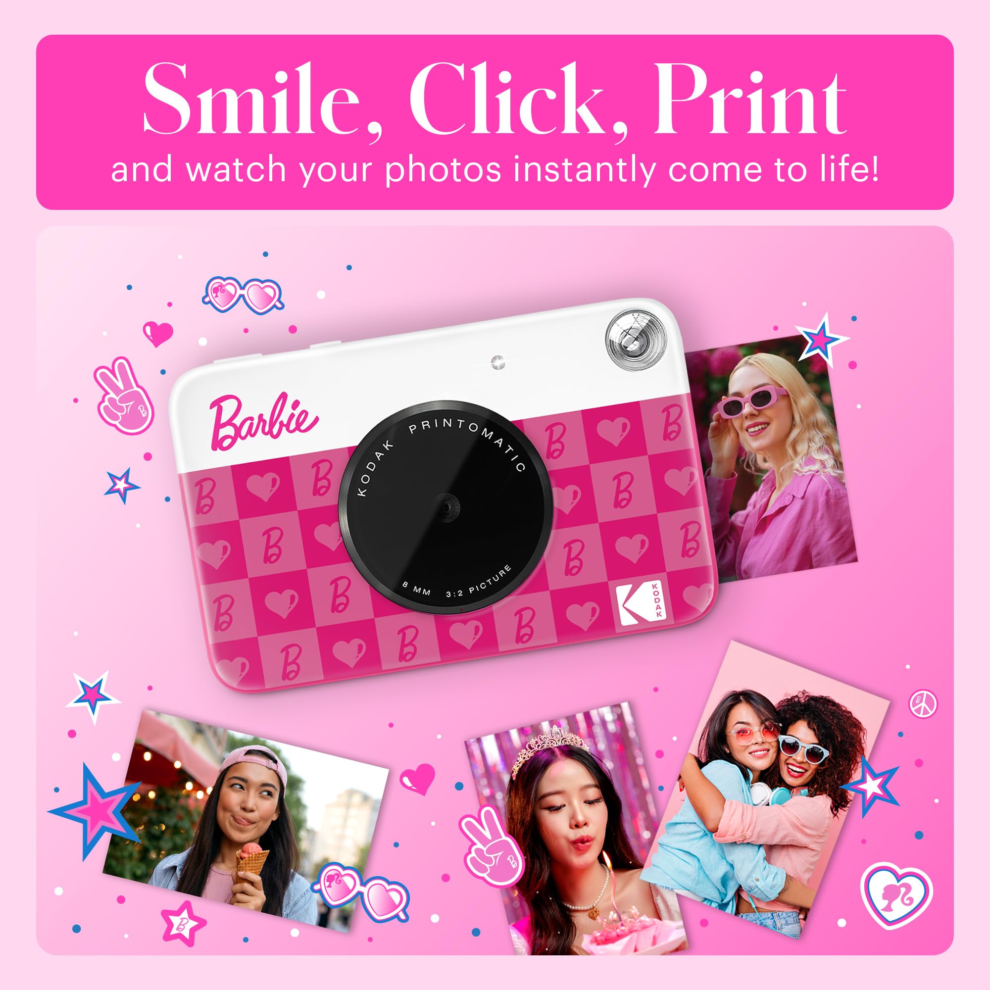 Foto 6 pulgar | Cámara Digital Kodak X Barbie Printomatic De 5 Mp Con Papel Zincado - Venta Internacional.