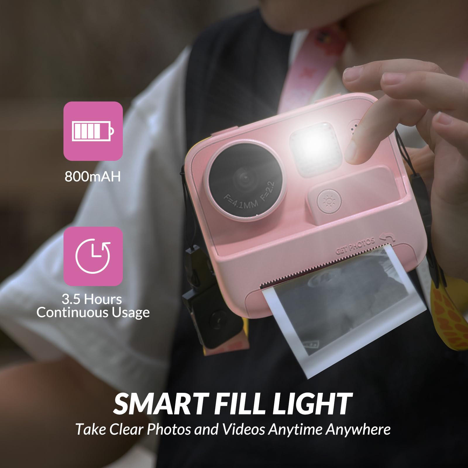 Foto 5 | Cámara Infantil Mafiti Instant Print 48mp Selfie 1080p Video Rosa - Venta Internacional.