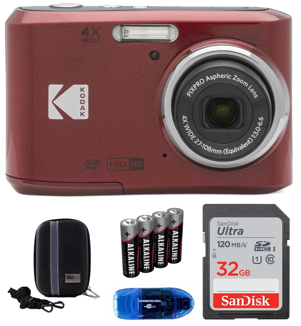 Cámara Digital Kodak Pixpro Fz45 Con Tarjeta De Memoria De 32 Gb Roja - Venta Internacional.