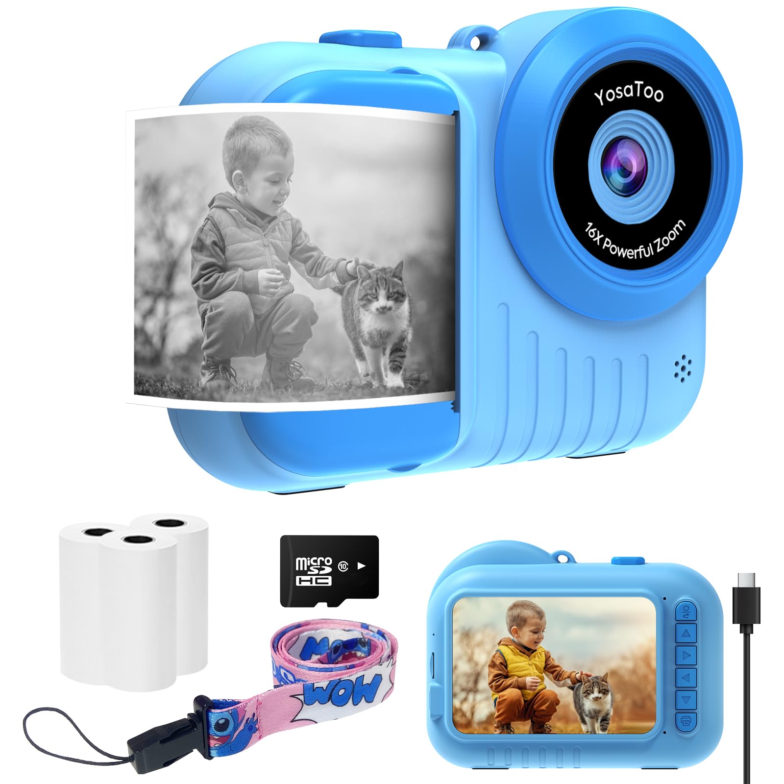 Cámara De Impresión Instantánea Yosatoo Kids Con Pantalla De 3,5 Pulgadas - Venta Internacional.