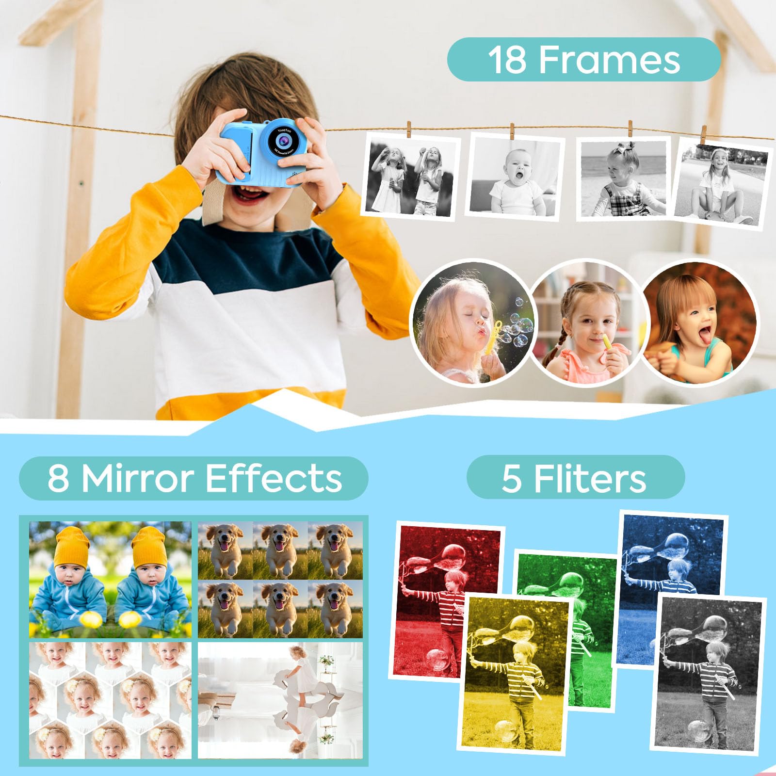 Foto 3 | Cámara De Impresión Instantánea Yosatoo Kids Con Pantalla De 3,5 Pulgadas - Venta Internacional.