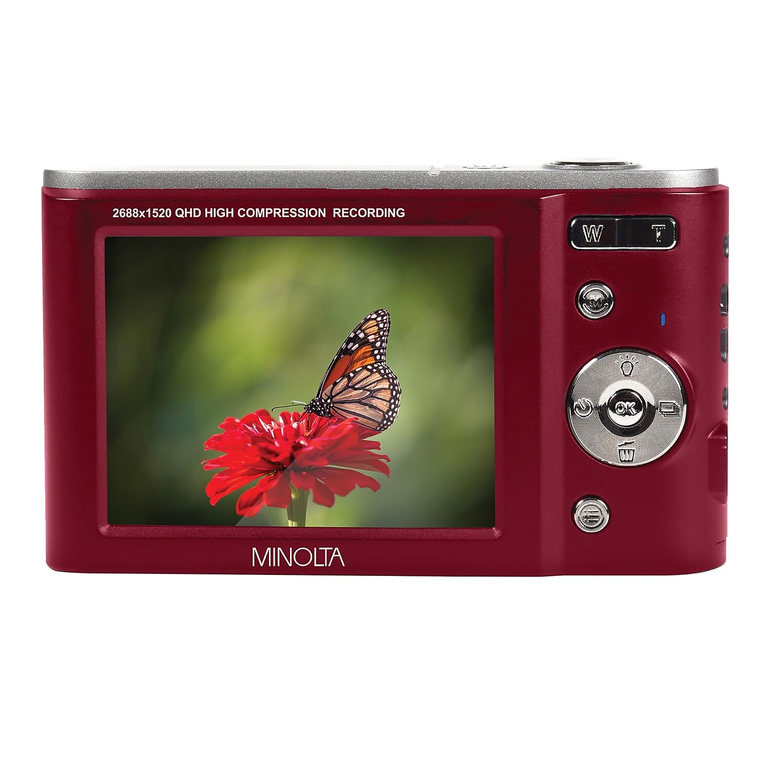 Foto 3 | Cámara Digital Minolta Mnd20 De 44 Mp/2,7 K Ultra Hd, Color Rojo - Venta Internacional.