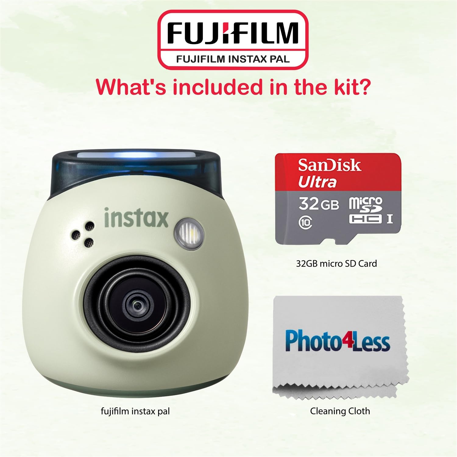 Foto 3 pulgar | Cámara Digital Fujifilm Instax Pal Verde Pistacho +32 Gb - Venta Internacional.