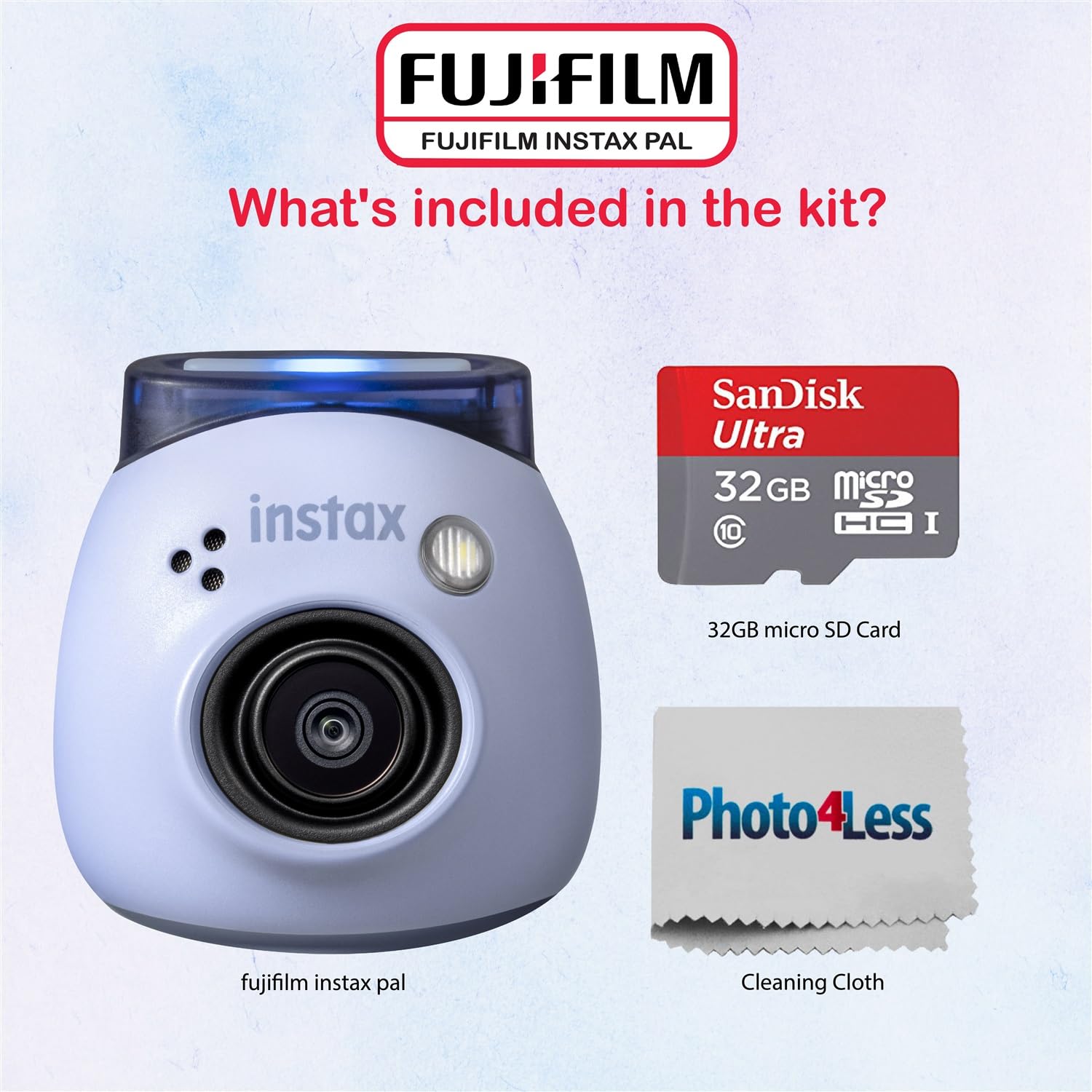 Foto 3 pulgar | Cámara Digital Fujifilm Instax Pal Azul Lavanda Con Sd De 32 Gb - Venta Internacional.