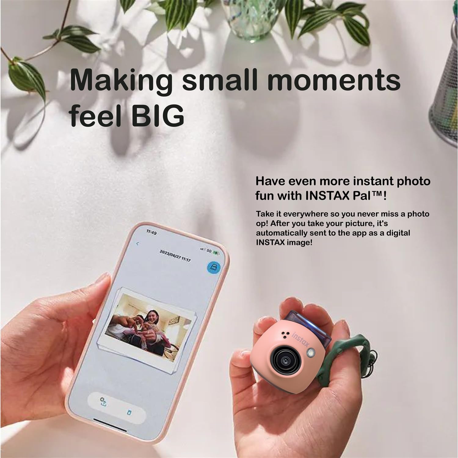 Foto 6 | Cámara Digital Fujifilm Instax Pal Rosa Empolvado Con Sd De 32 Gb - Venta Internacional.