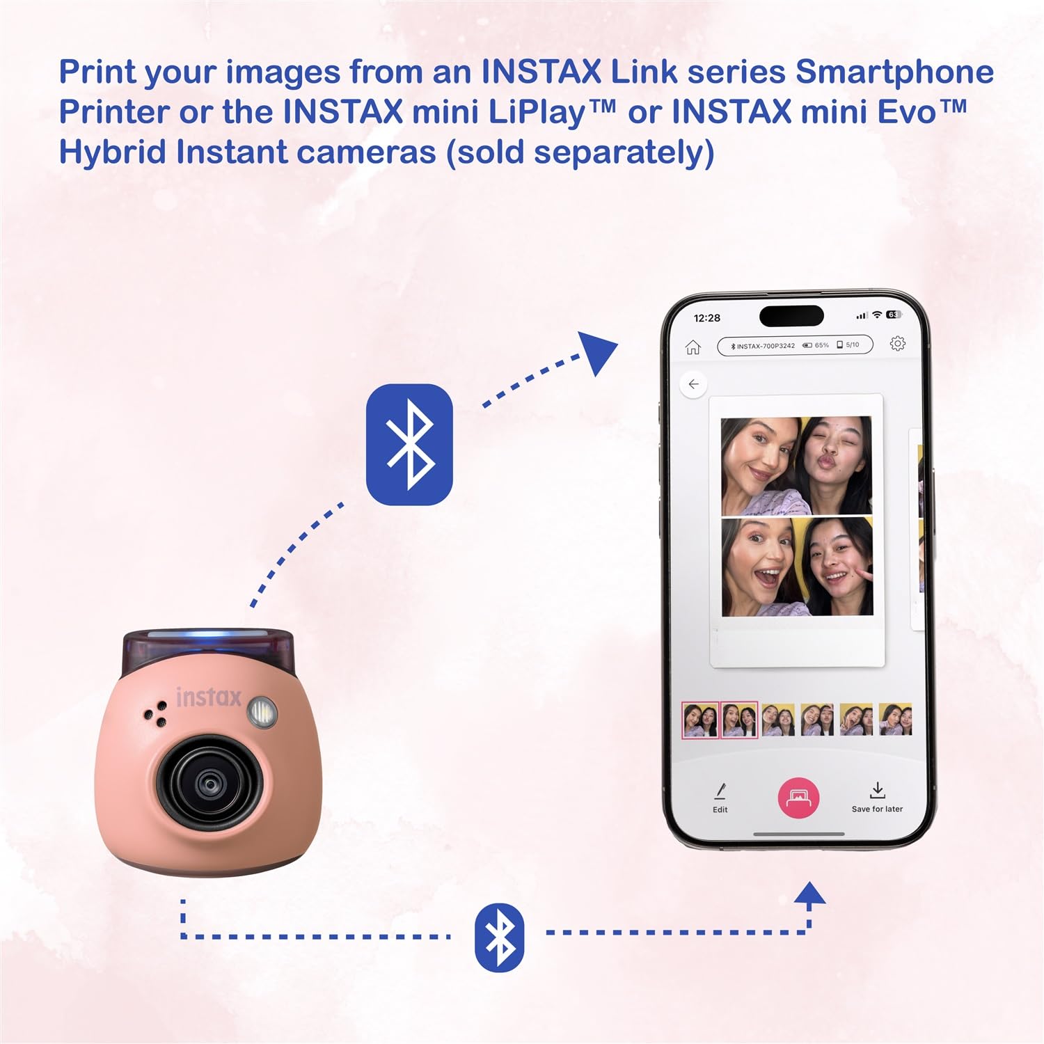 Foto 8 pulgar | Cámara Digital Fujifilm Instax Pal Rosa Empolvado Con Sd De 32 Gb - Venta Internacional.