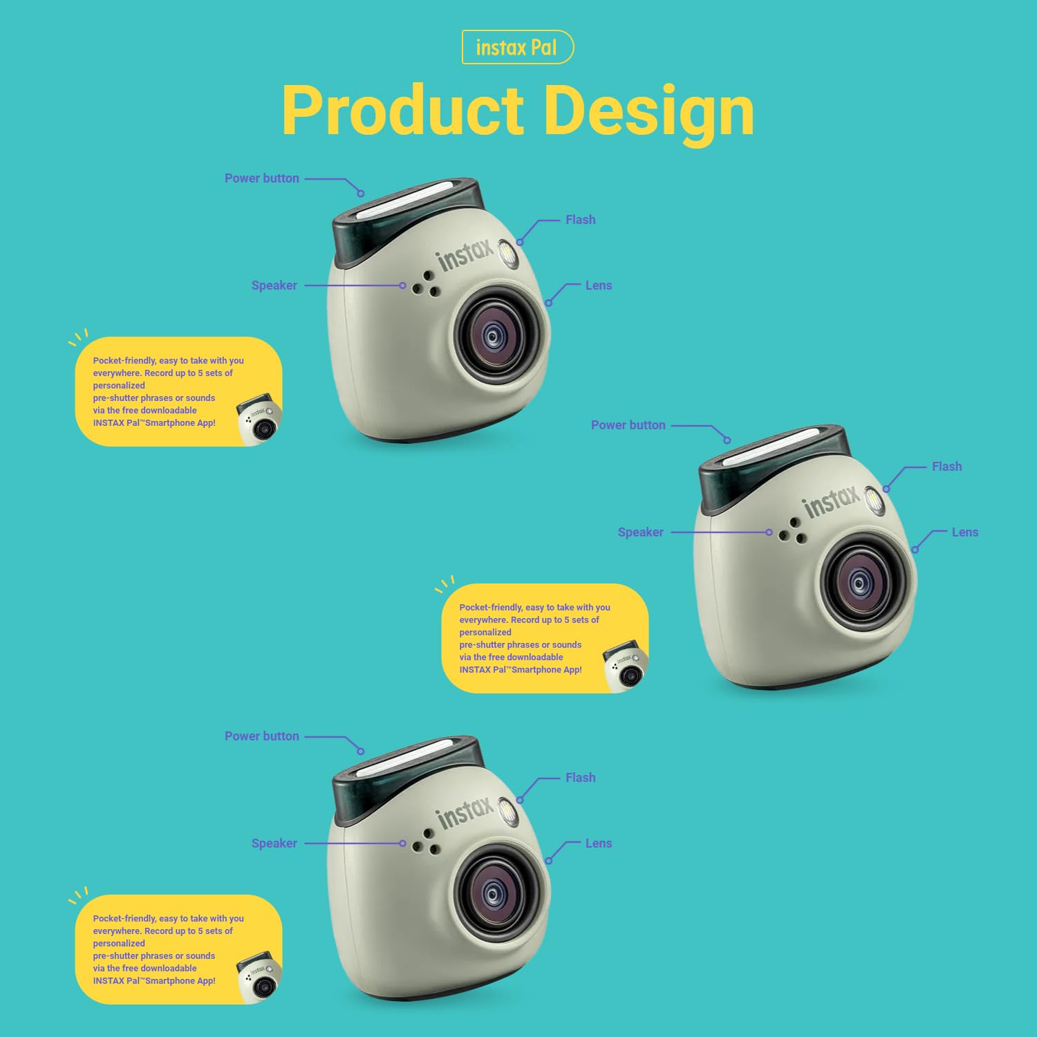 Foto 4 pulgar | Cámara Digital Fujifilm Instax Pal Azul Lavanda Con Funda De 32 Gb - Venta Internacional.