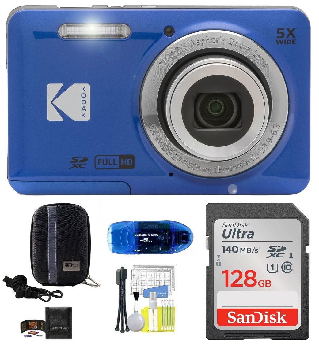Cámara Digital Kodak Pixpro Fz55 16mp 1/2.3 Cmos 28mm Azul - Venta Internacional.
