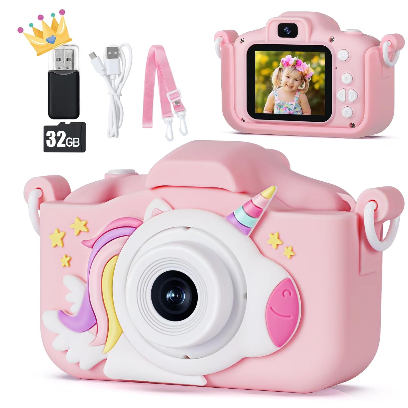 Cámara Infantil Kizjorya 2023 Mejorada De 48 Mp Hd Digital De 3 A 12 Años - Venta Internacional.