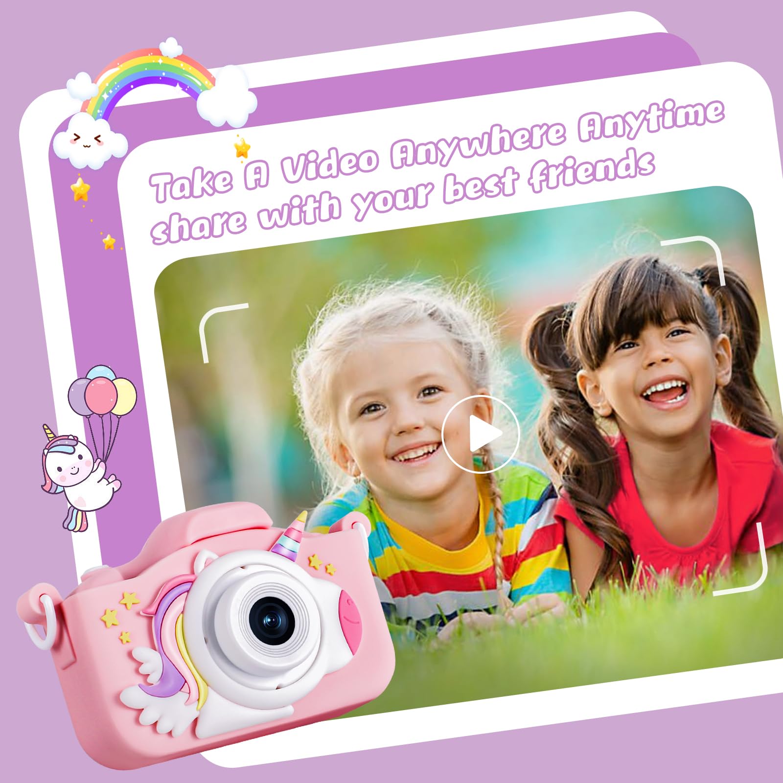 Foto 4 | Cámara Infantil Kizjorya 2023 Mejorada De 48 Mp Hd Digital De 3 A 12 Años - Venta Internacional.