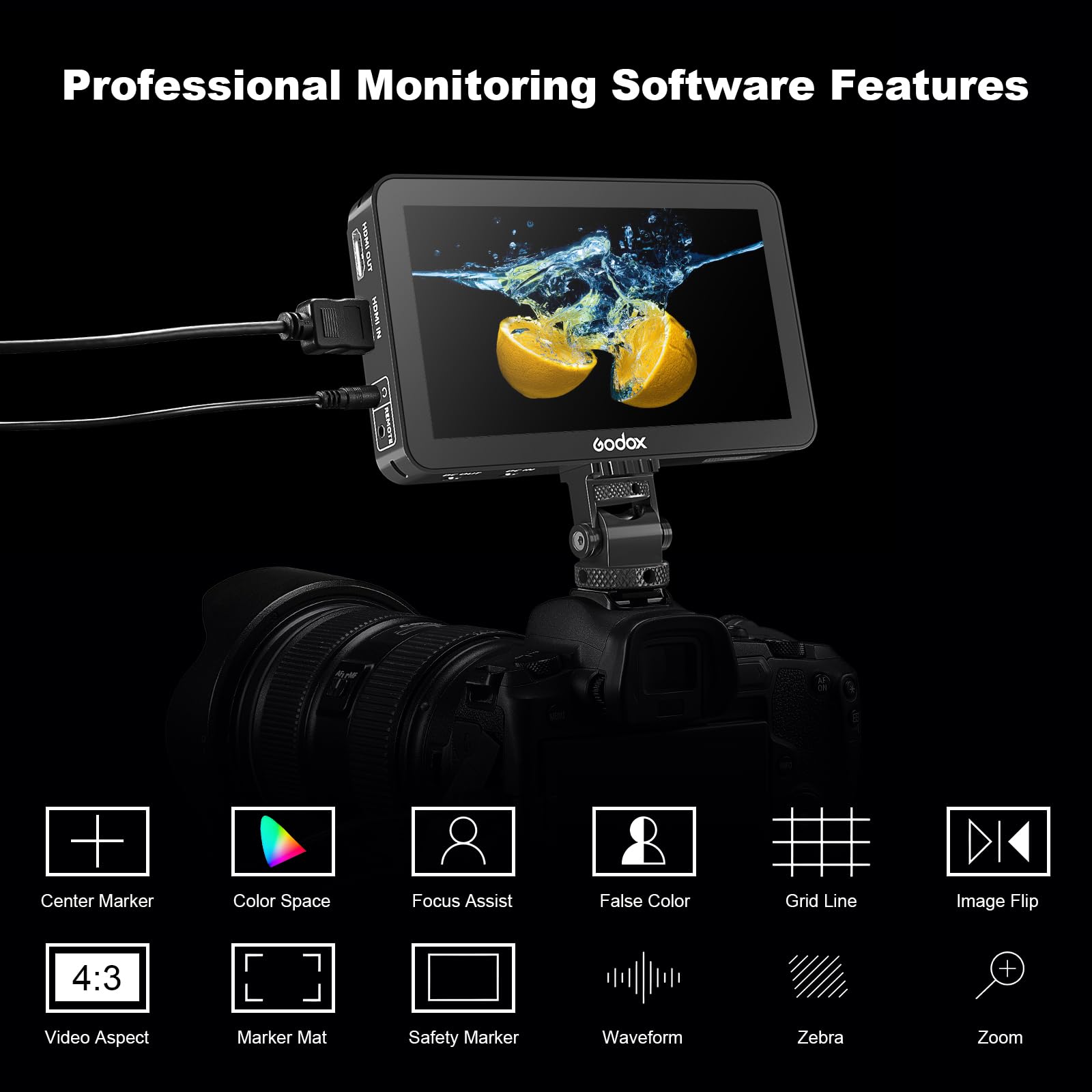 Foto 6 pulgar | Monitor De Campo Godox Gm6s Con Pantalla Táctil 5.5 Pulgadas 4k 1920x1080 - Venta Internacional.