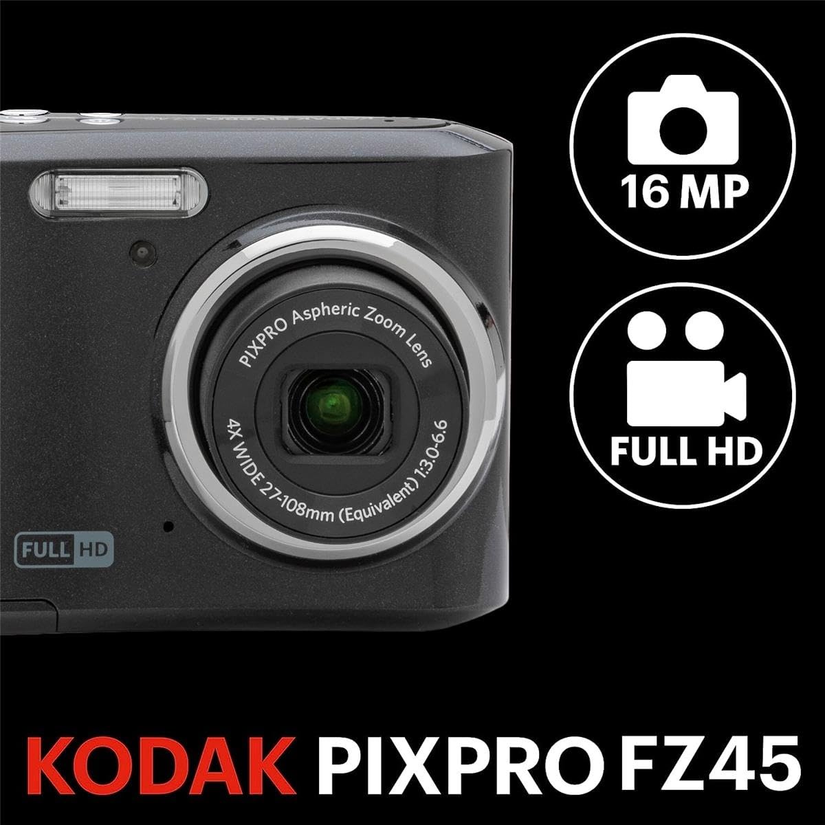 Foto 5 | Cámara Digital Kodak Pixpro Fz45 Friendly Zoom 16 Mp Full Hd - Venta Internacional.