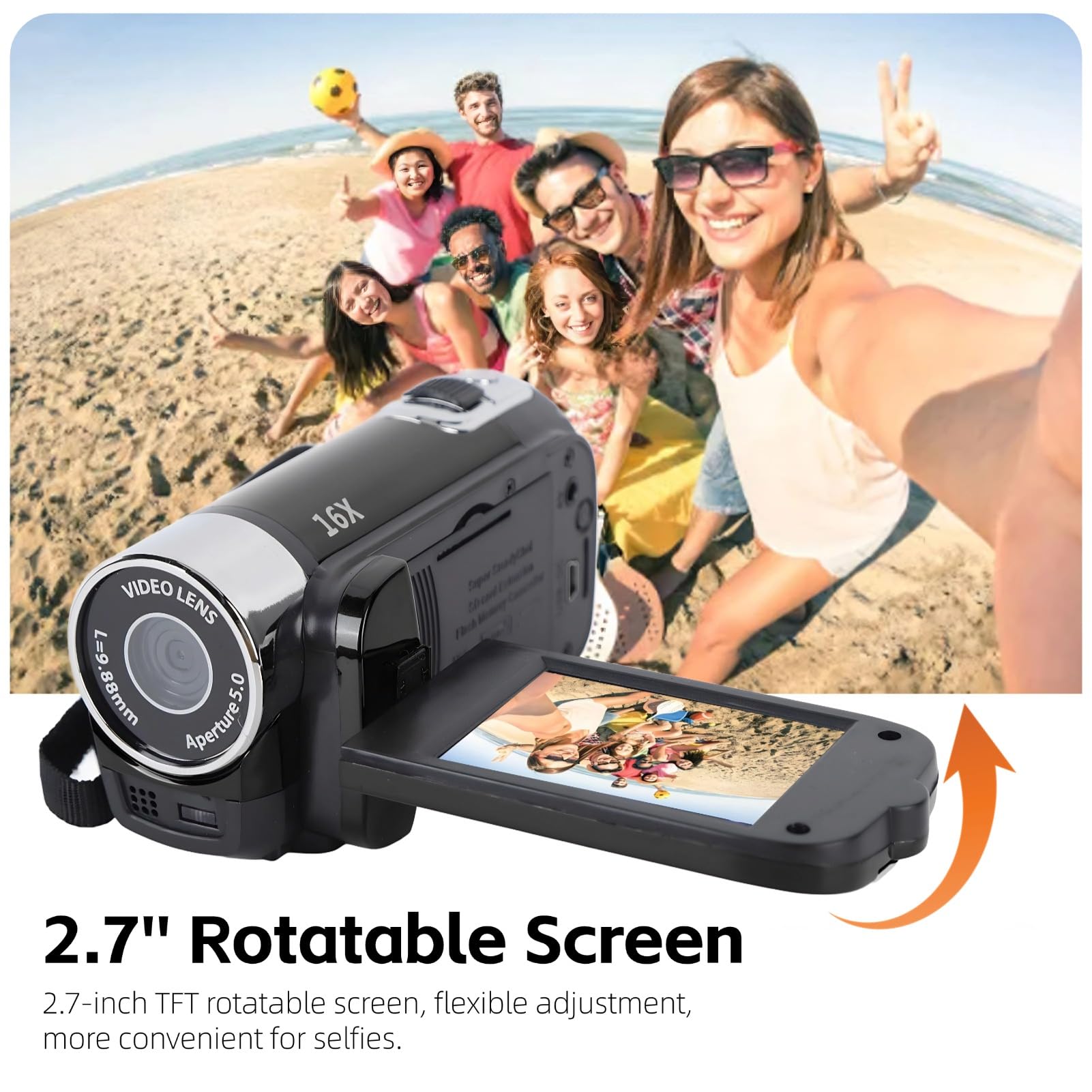 Foto 6 | Cámara De Vídeo Yoidesu Black Digital 1080p 16mp Con Pantalla De 2.7 Pulgadas - Venta Internacional.
