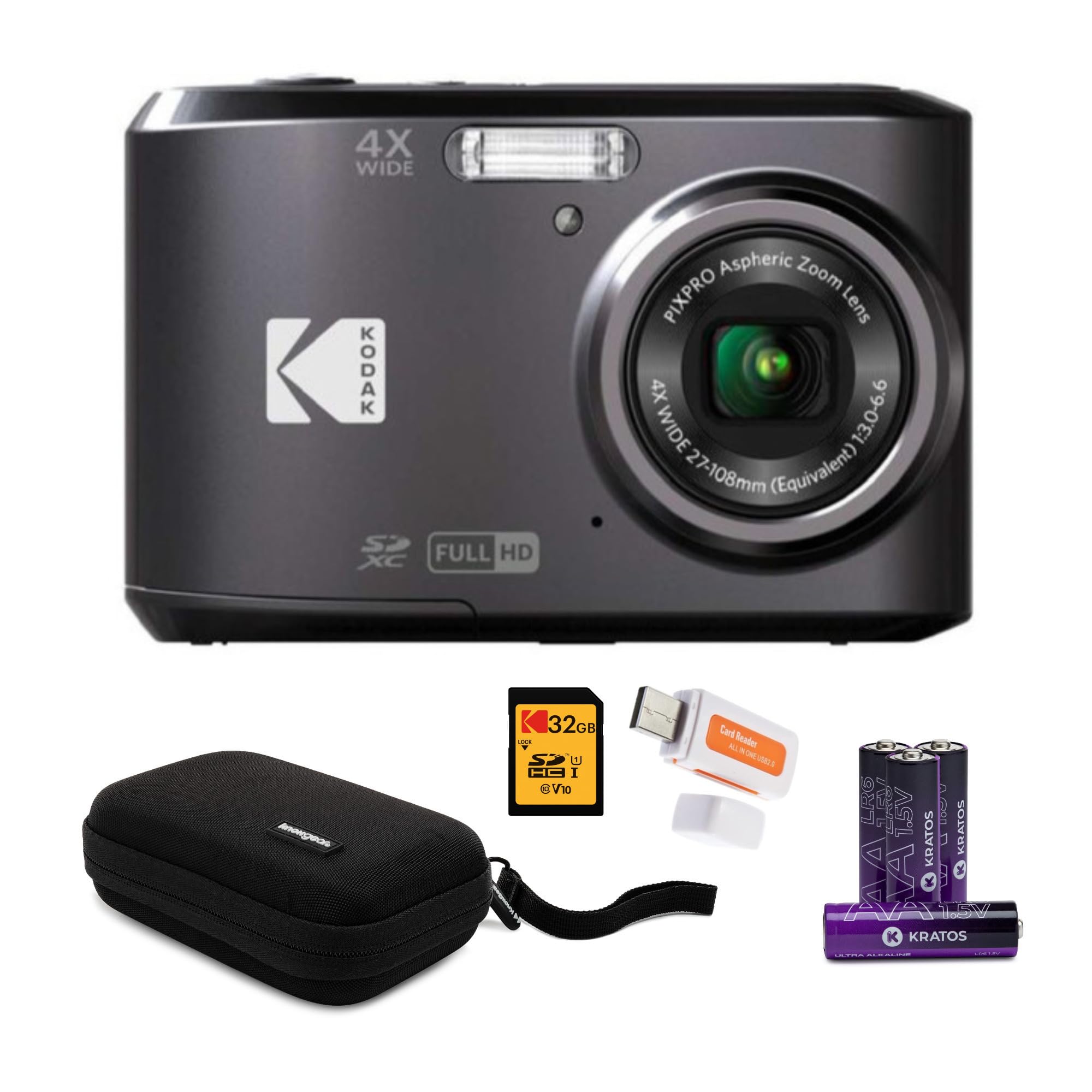 Cámara Digital Kodak Pixpro Fz45 Friendly Zoom Black +32 Gb - Venta Internacional.