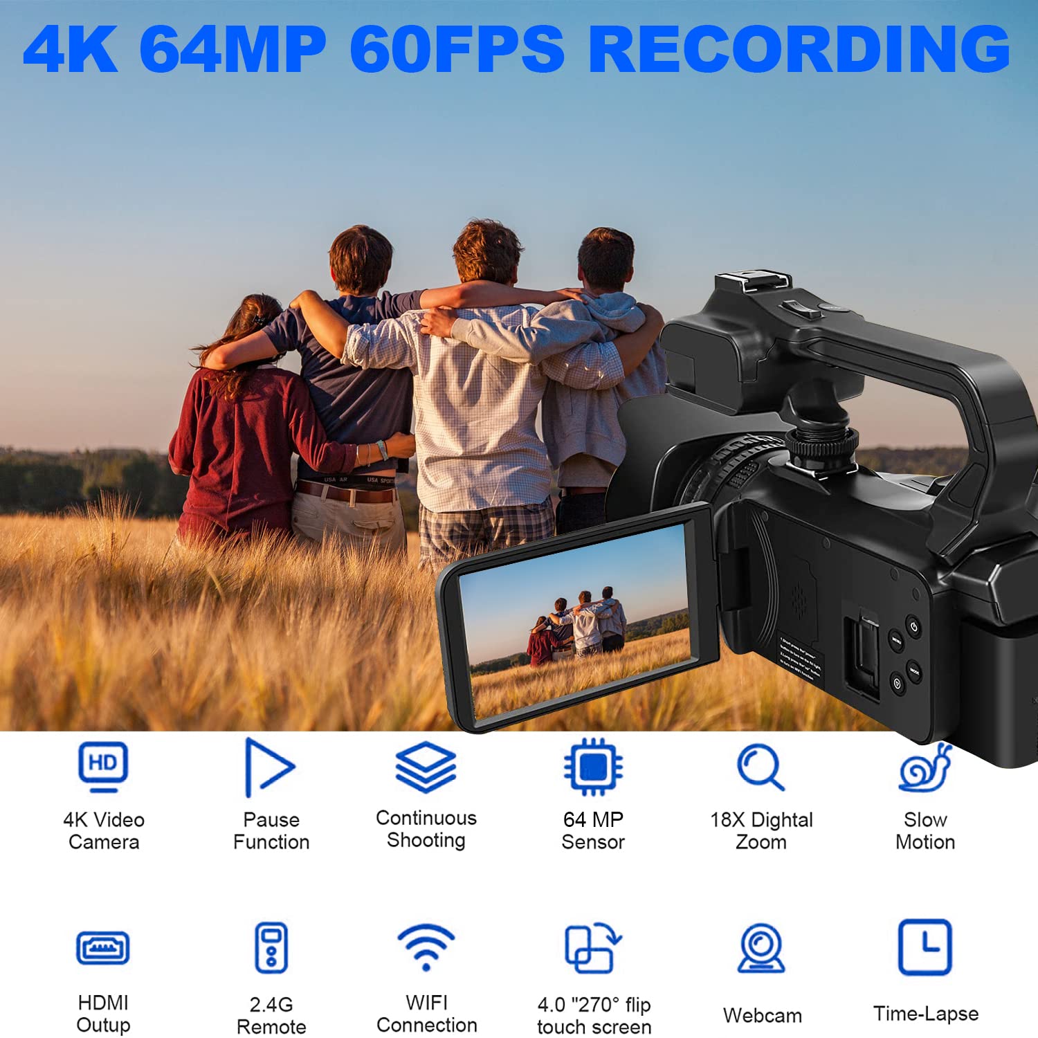 Foto 3 pulgar | Videocámara Acuvar 4k 64mp Hd Con Zoom 18x Con Acceso. - Venta Internacional.