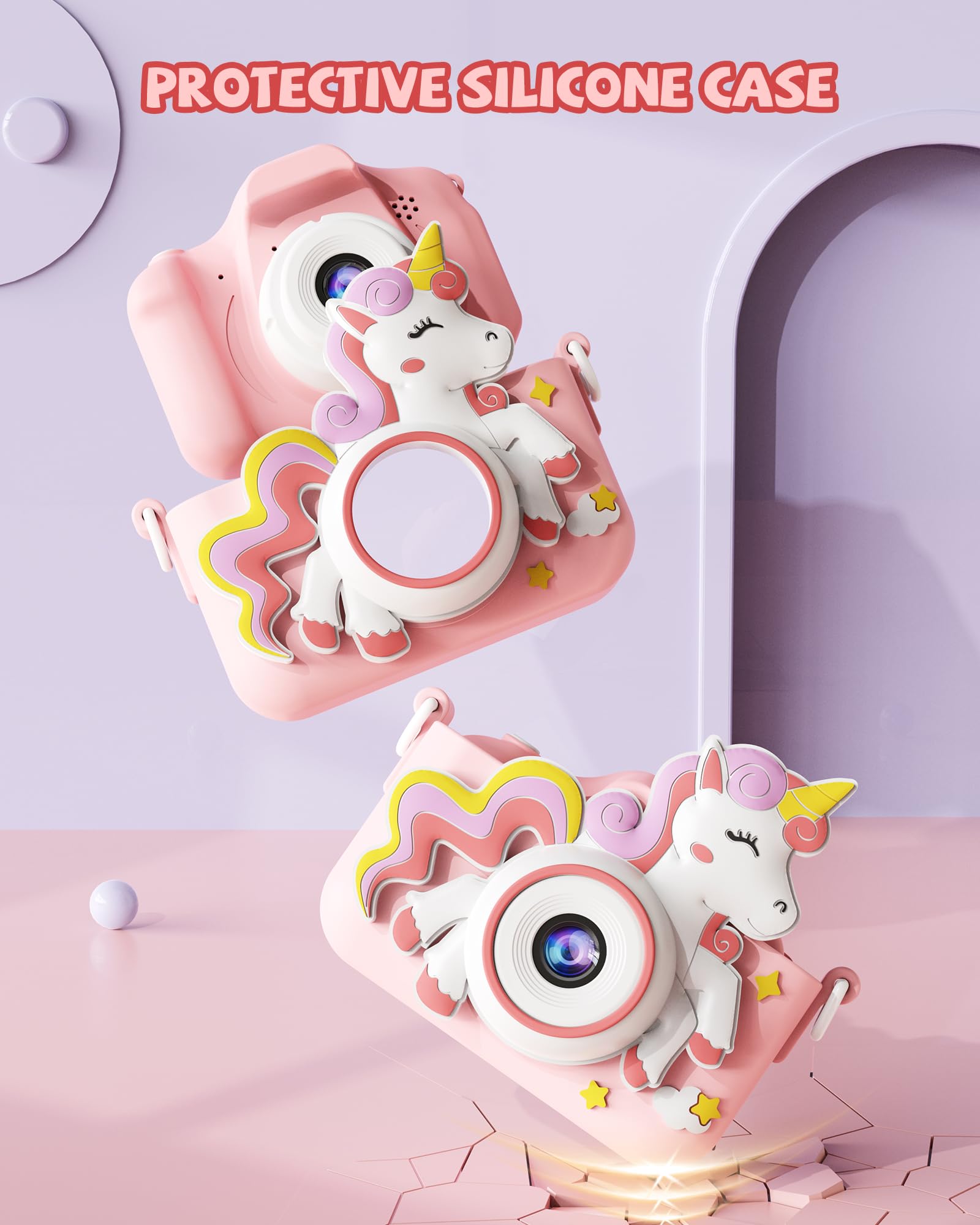 Foto 3 pulgar | Cámara Kikapabi Unicorn Kids Selfie 1080p Con Tarjeta Sd De 32 Gb Para Niños De 3 A 10 Años - Venta Internacional.
