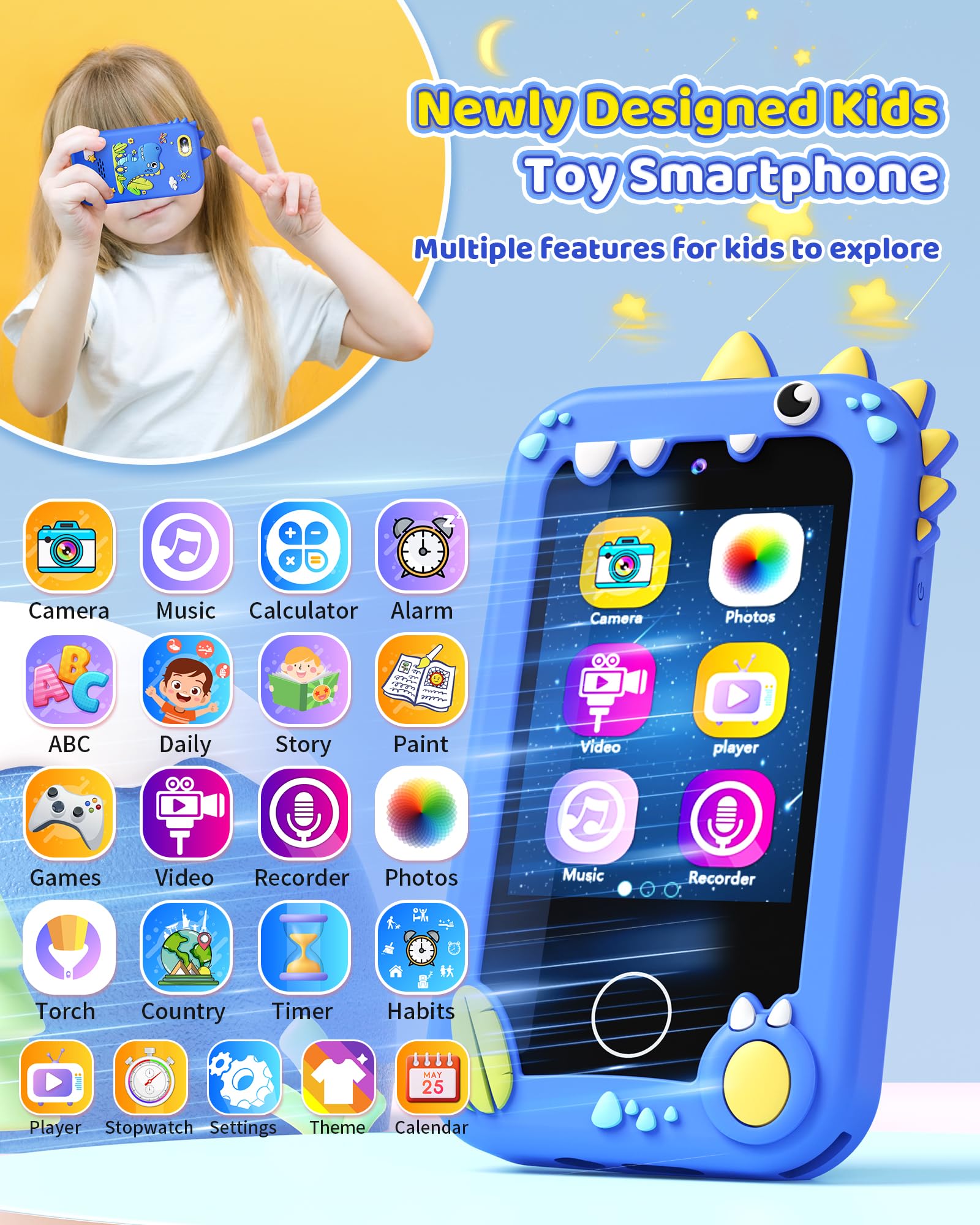 Foto 3 pulgar | Smartphone De Juguete Kikapabi Para Niños De 3 A 8 Años Con Música Sd De 8 Gb - Venta Internacional.