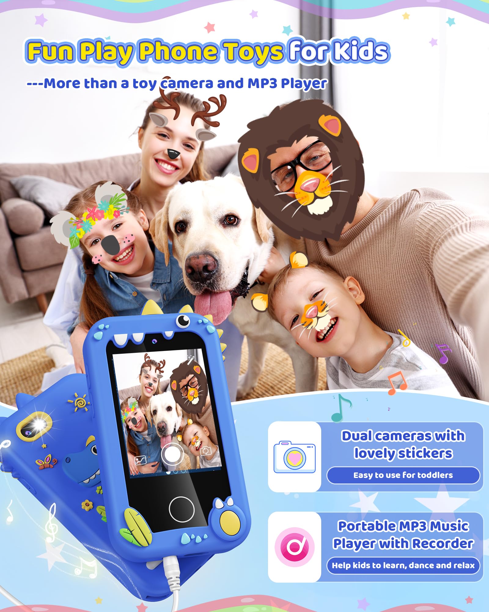 Foto 4 pulgar | Smartphone De Juguete Kikapabi Para Niños De 3 A 8 Años Con Música Sd De 8 Gb - Venta Internacional.