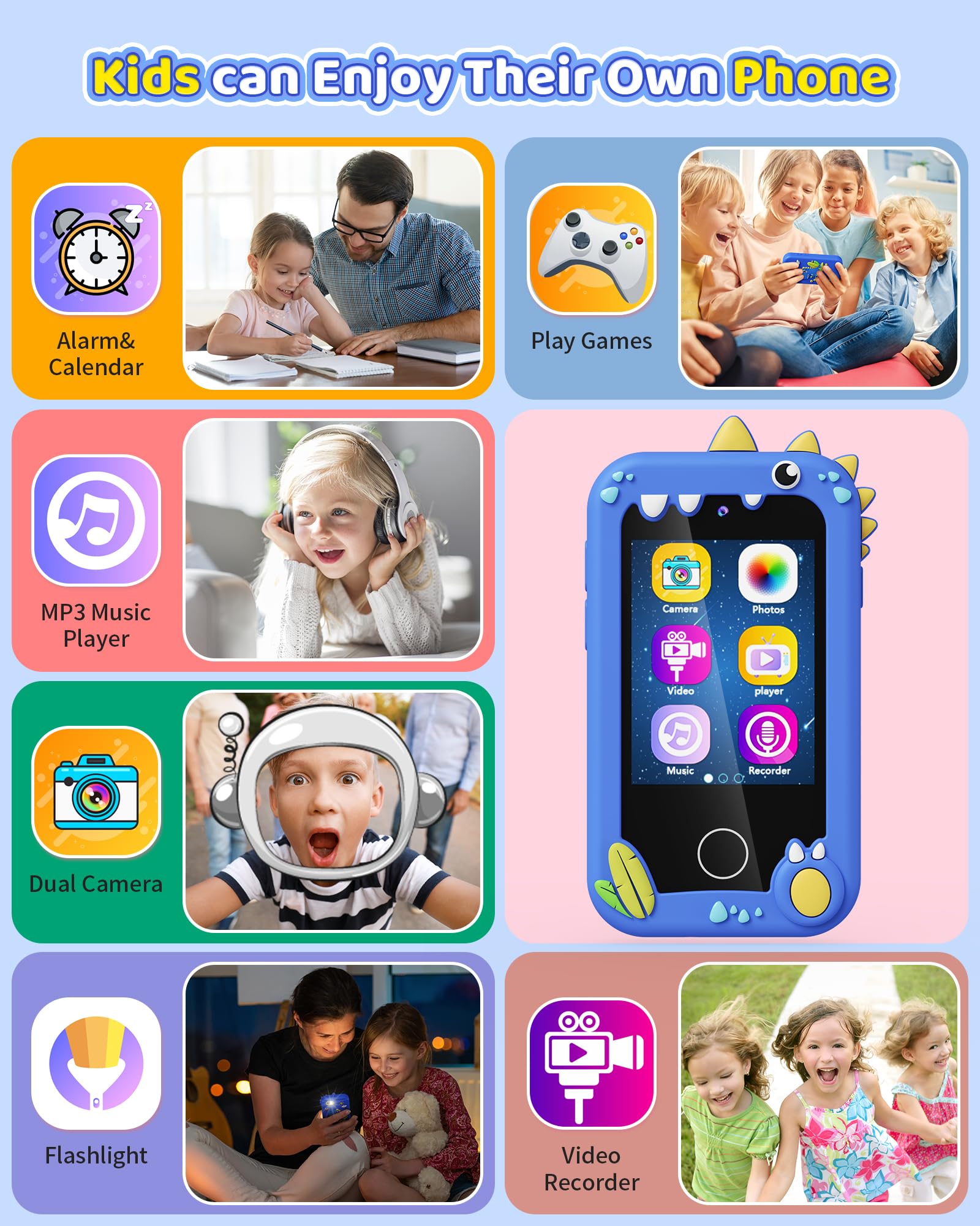 Foto 5 pulgar | Smartphone De Juguete Kikapabi Para Niños De 3 A 8 Años Con Música Sd De 8 Gb - Venta Internacional.