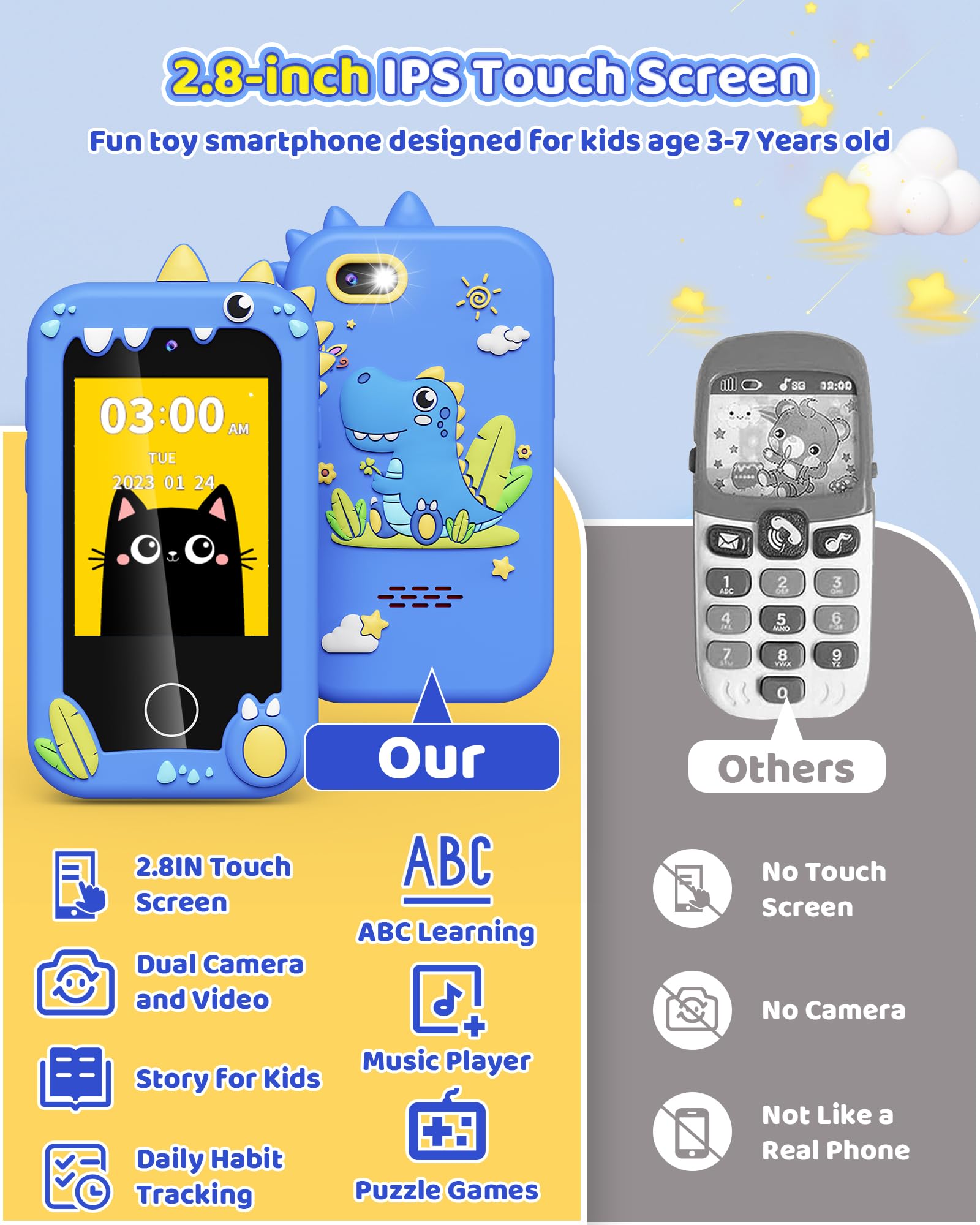 Foto 5 | Smartphone De Juguete Kikapabi Para Niños De 3 A 8 Años Con Música Sd De 8 Gb - Venta Internacional.