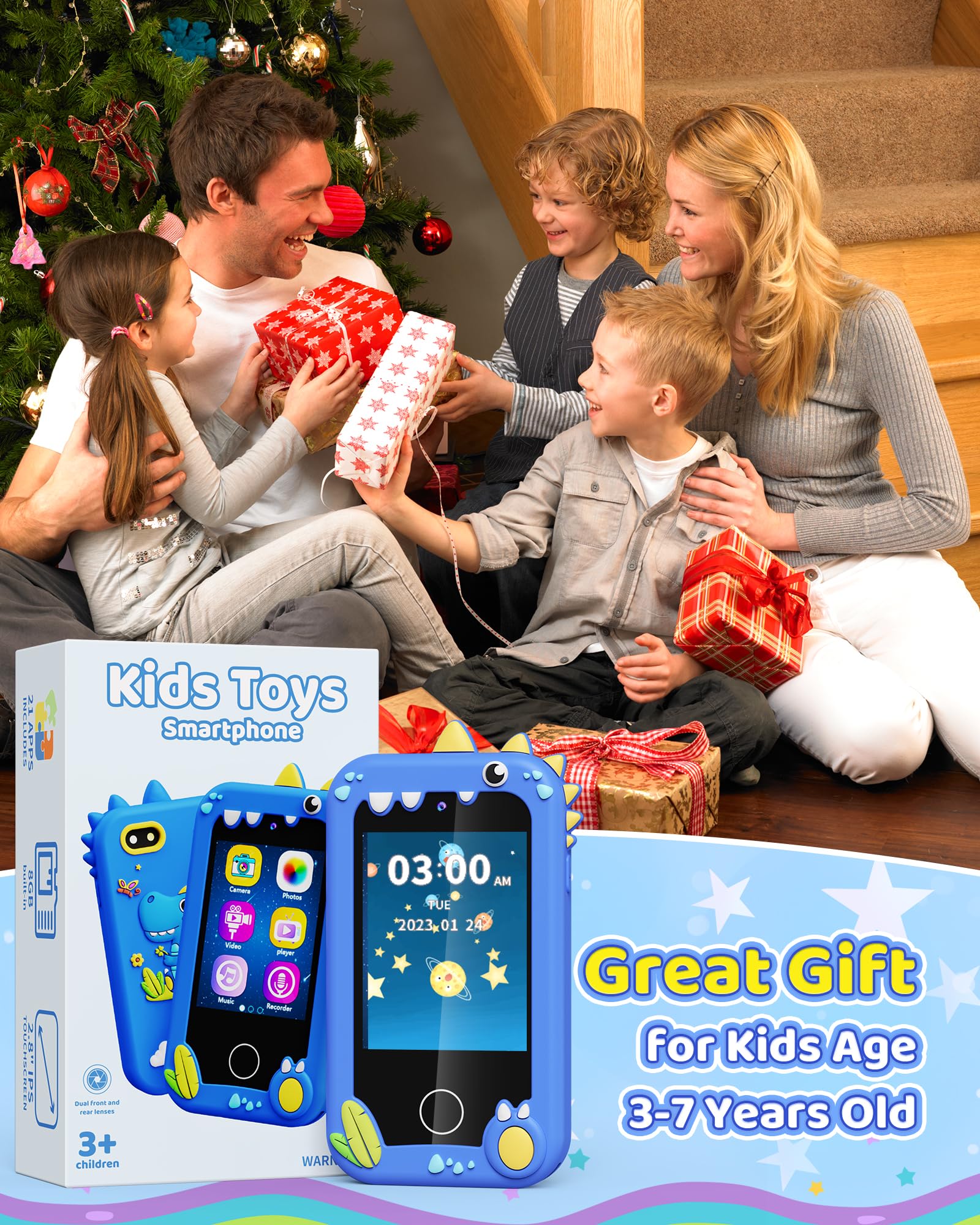 Foto 6 | Smartphone De Juguete Kikapabi Para Niños De 3 A 8 Años Con Música Sd De 8 Gb - Venta Internacional.
