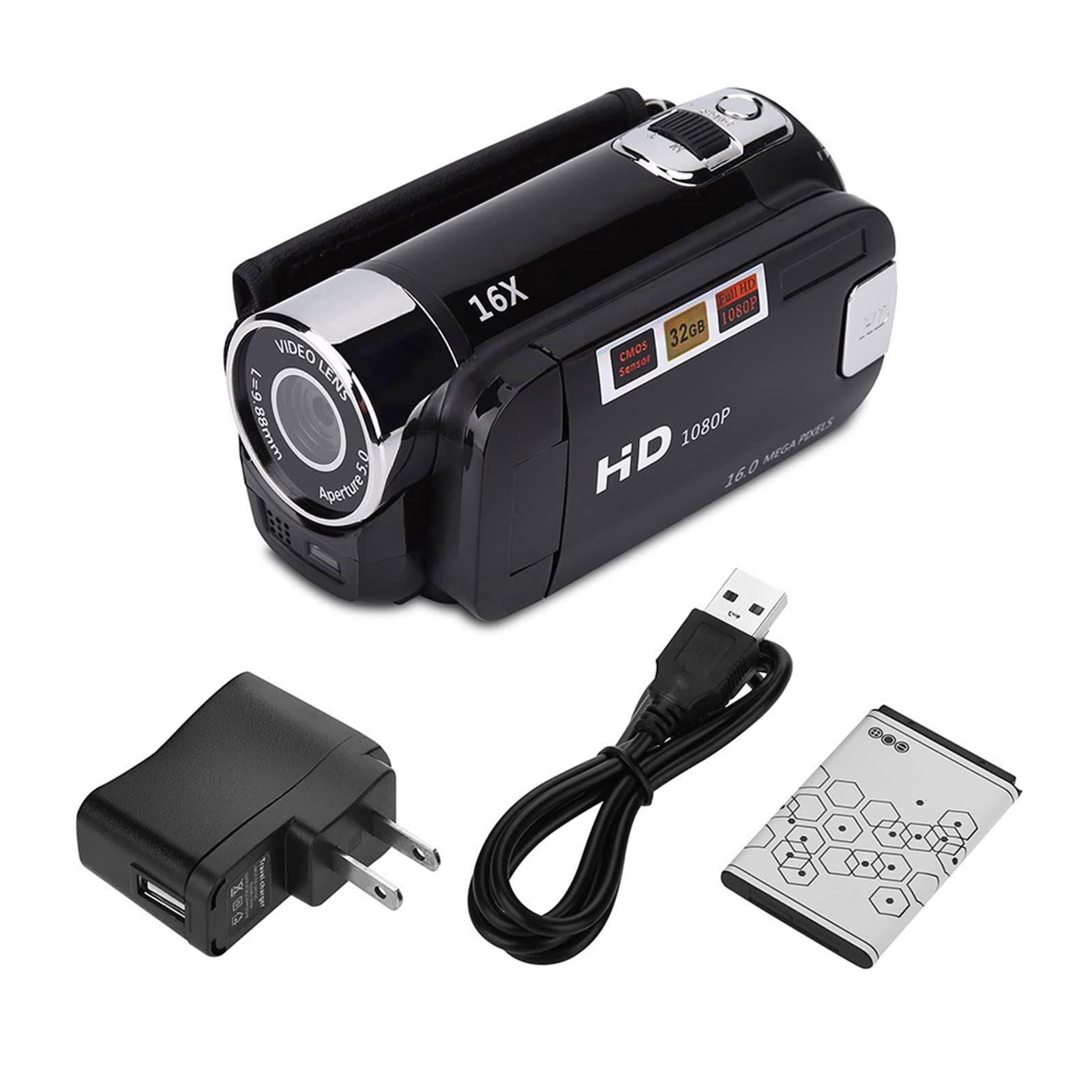 Foto 8 pulgar | Videocámara Eboxer 1080p, 16 Mp, 270°, Lcd, Zoom 16x, Sensor Coms - Venta Internacional.