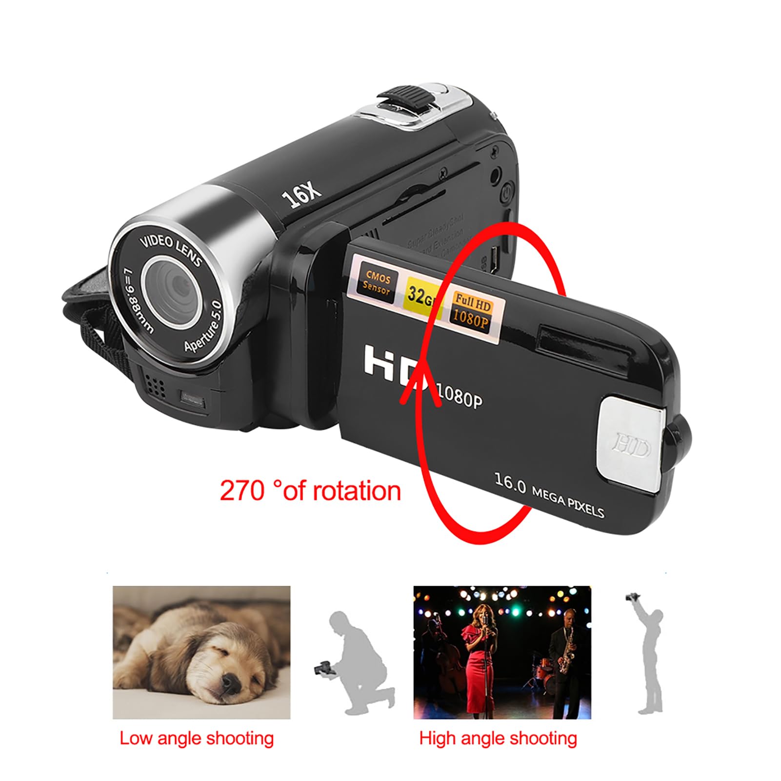 Foto 5 pulgar | Videocámara Digital Ashata Dh 90 De 16 Mp Con Zoom 16x Con Pantalla De 2,7 Pulgadas - Venta Internacional.