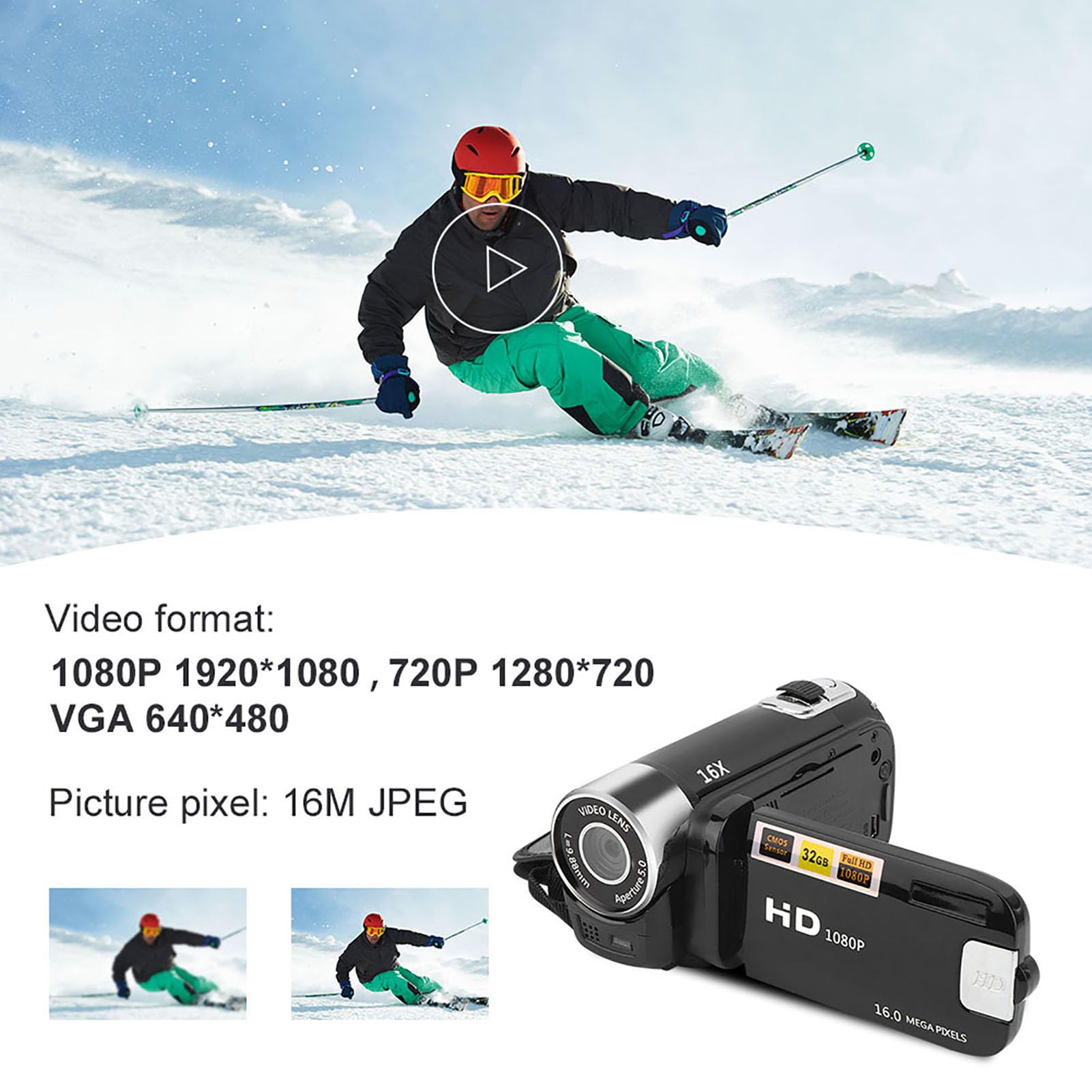 Foto 5 | Videocámara Digital Ashata Dh 90 De 16 Mp Con Zoom 16x Con Pantalla De 2,7 Pulgadas - Venta Internacional.