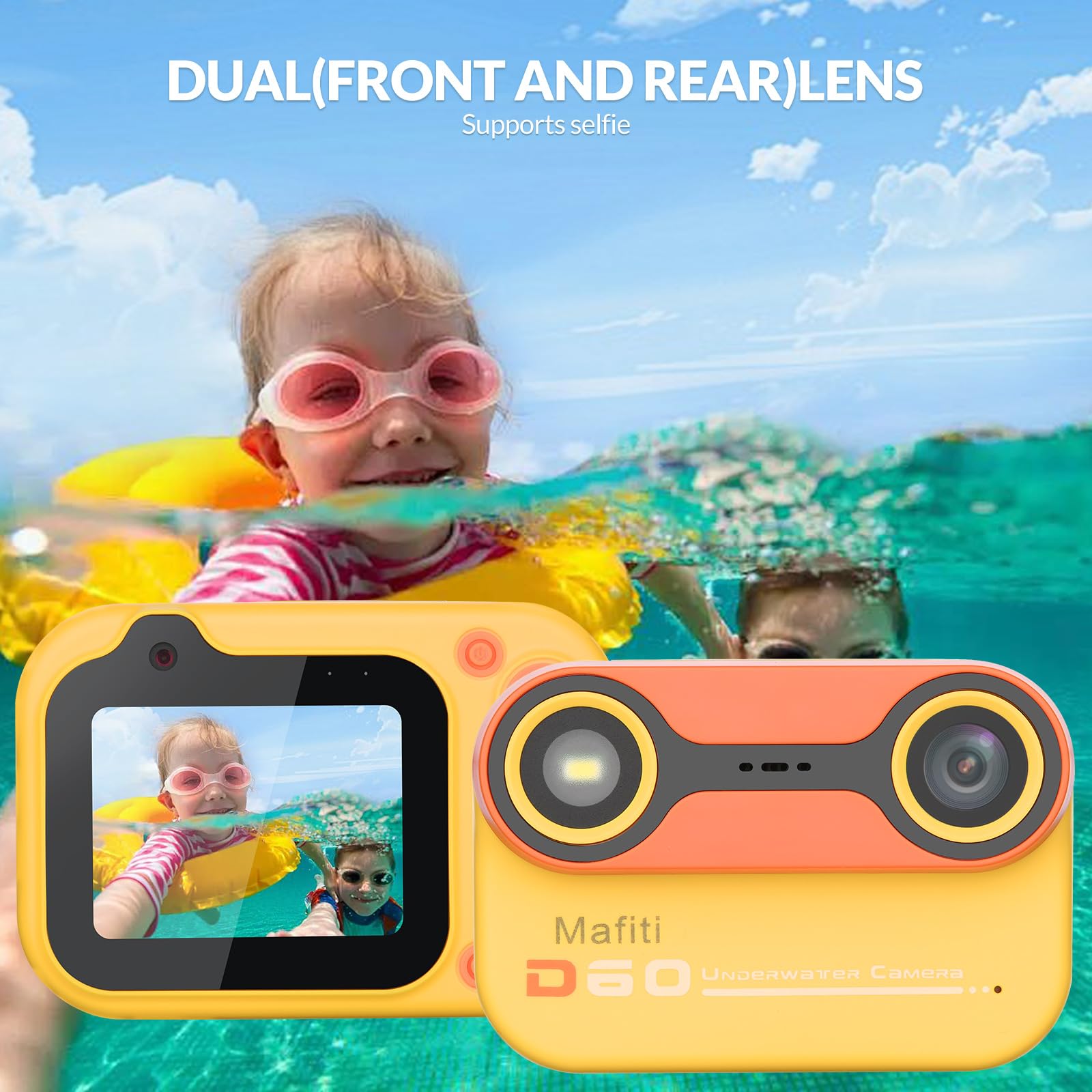 Foto 5 pulgar | Cámara Digital Impermeable Mafiti Kids De 48 Mp 1080p Con Tarjeta De 32 Gb - Venta Internacional.